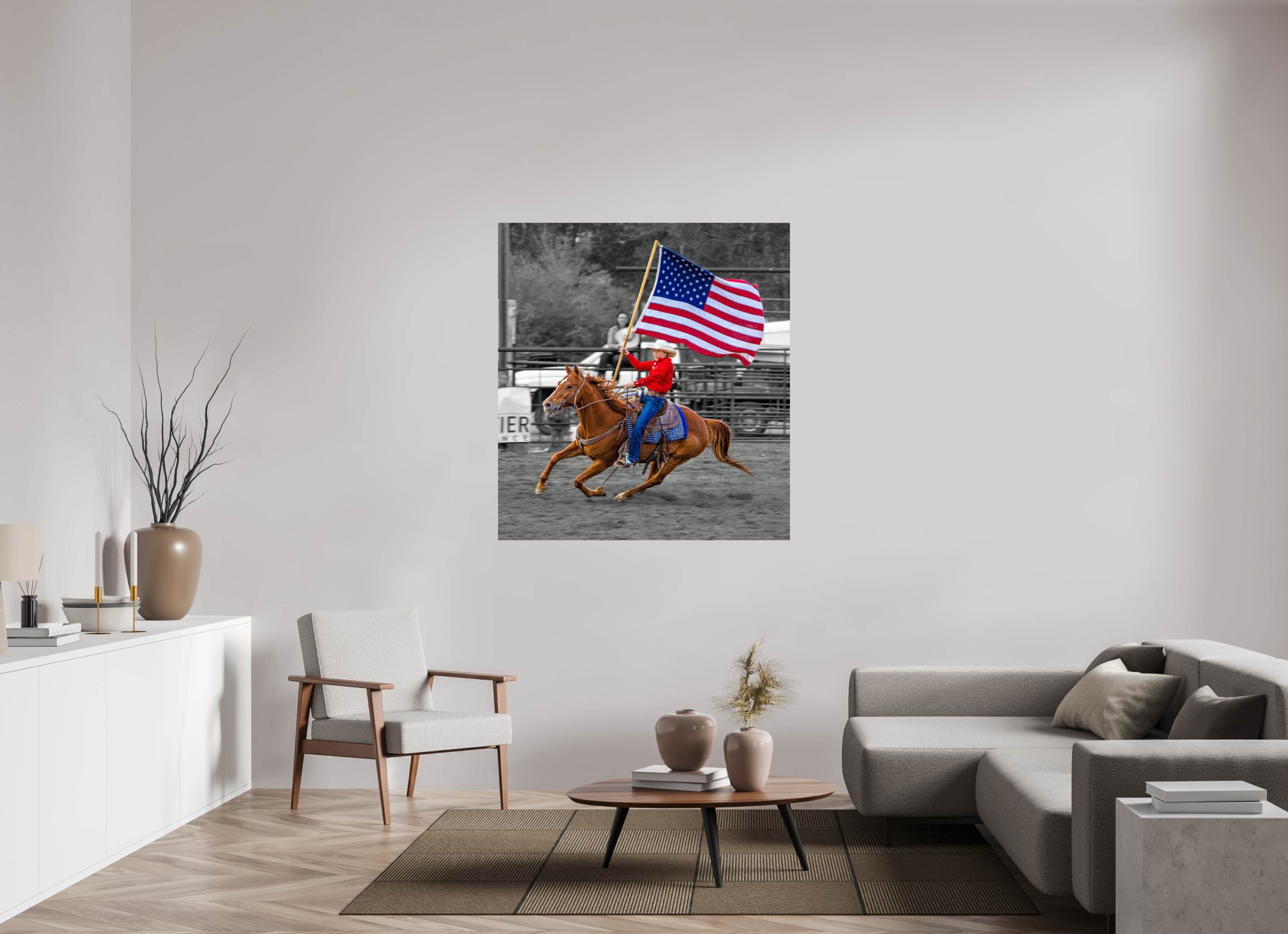47 x 51.1″, PHOTO PAPER America 250 Flag Rider 17