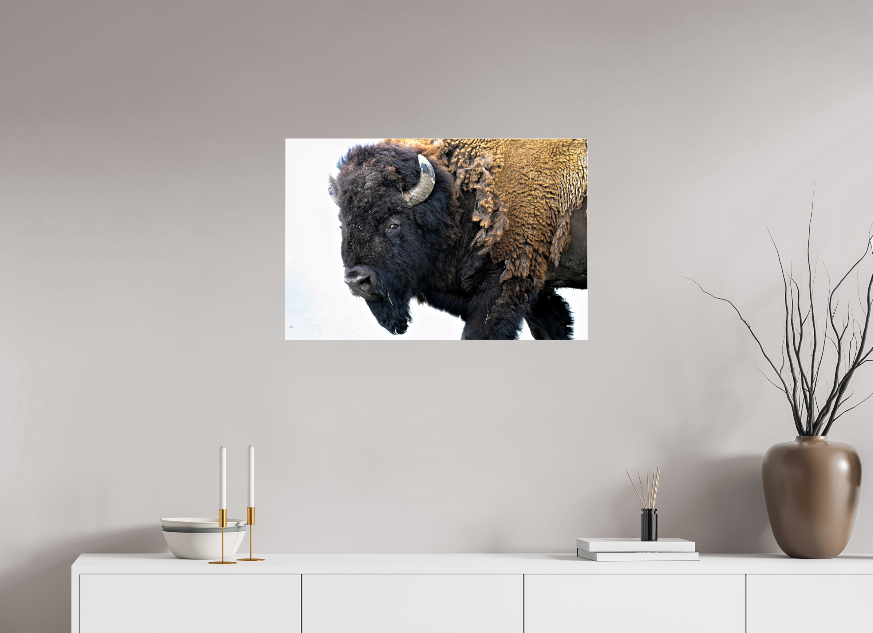 30 x 20″, ACRYLIC Bison Side eye