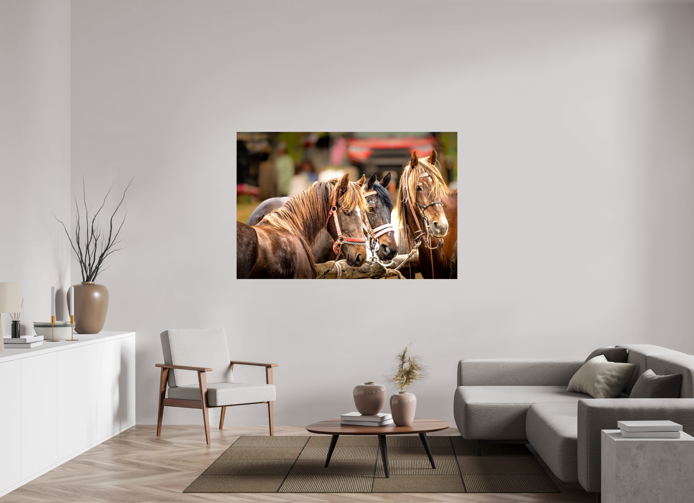 66 x 44″, PHOTO PAPER Pack Horse Trio