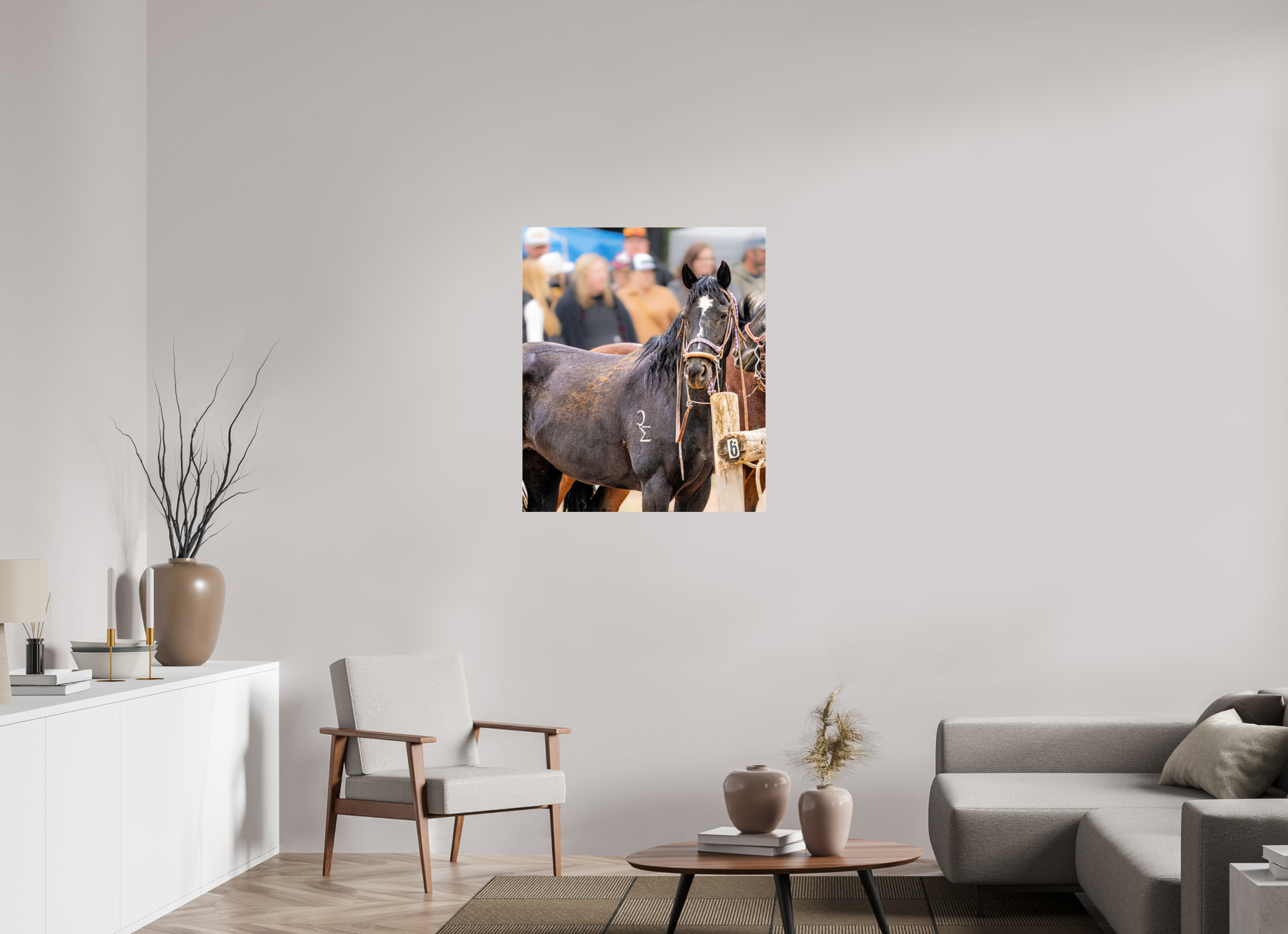 31 x 36.2″, ACRYLIC Pack Horse Portrait 16 Web Exclusive