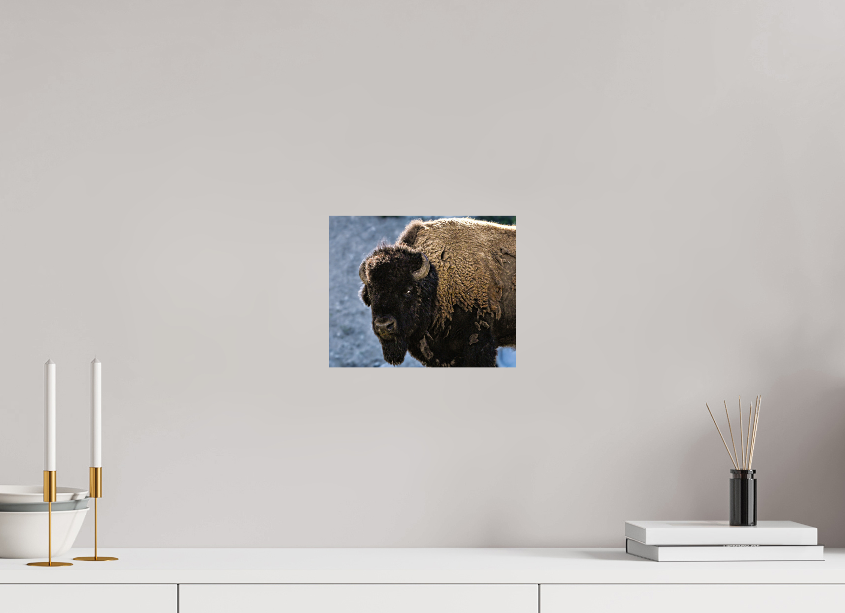 9.8 x 8″, METAL Bison Portrait