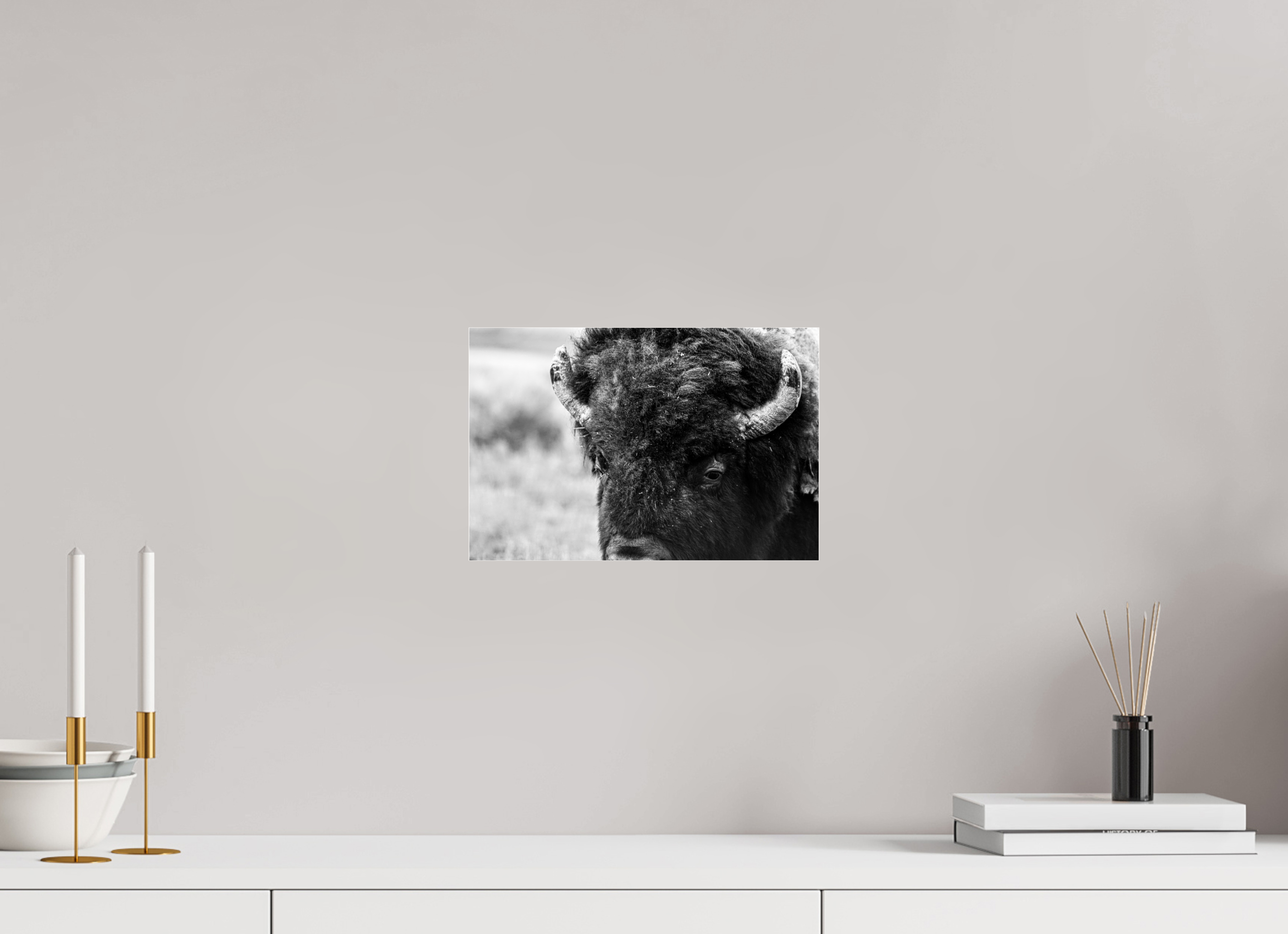 12 x 8″, ACRYLIC Monochrome Bison