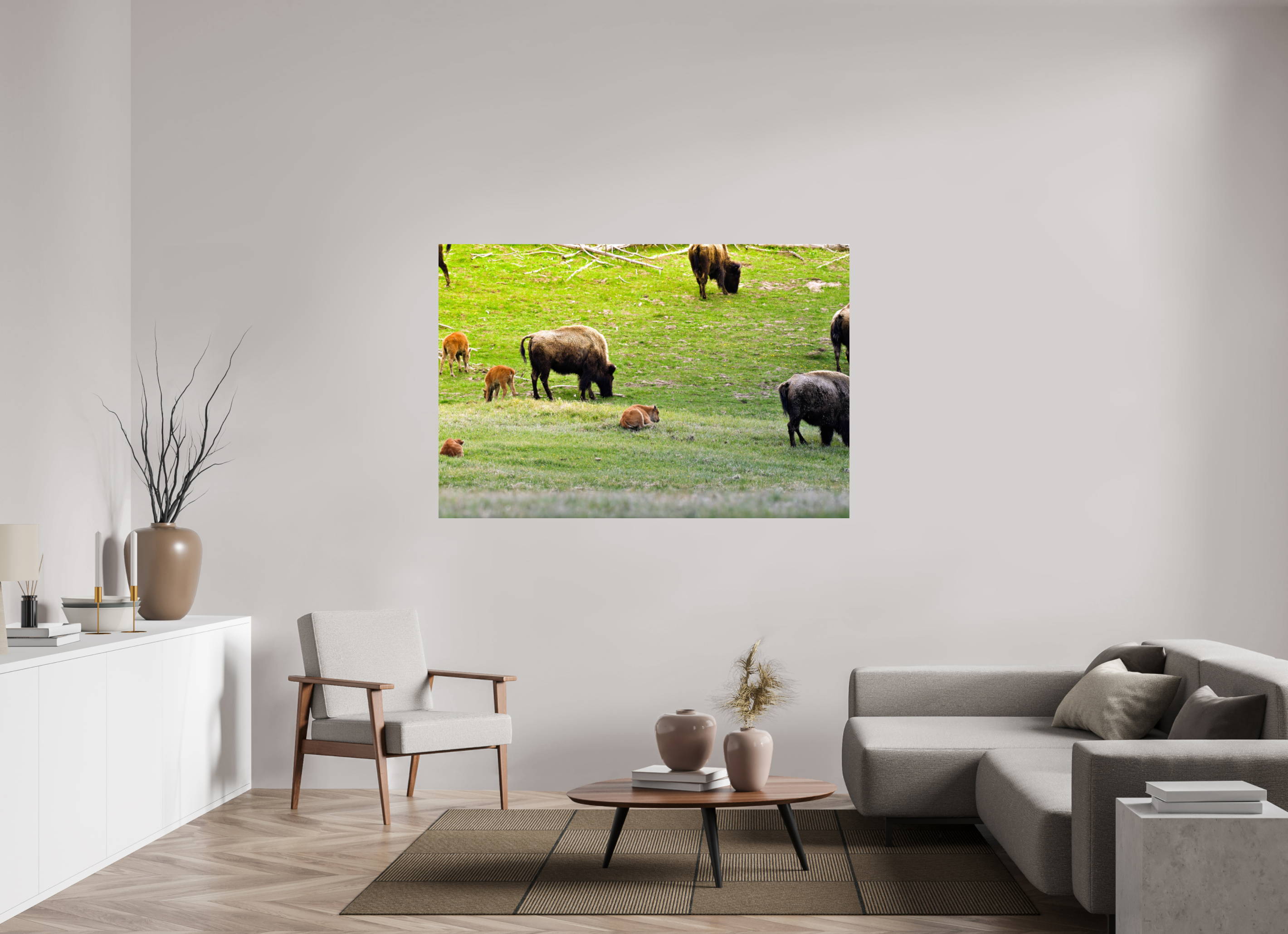 66 x 44″, METAL Bison Herd
