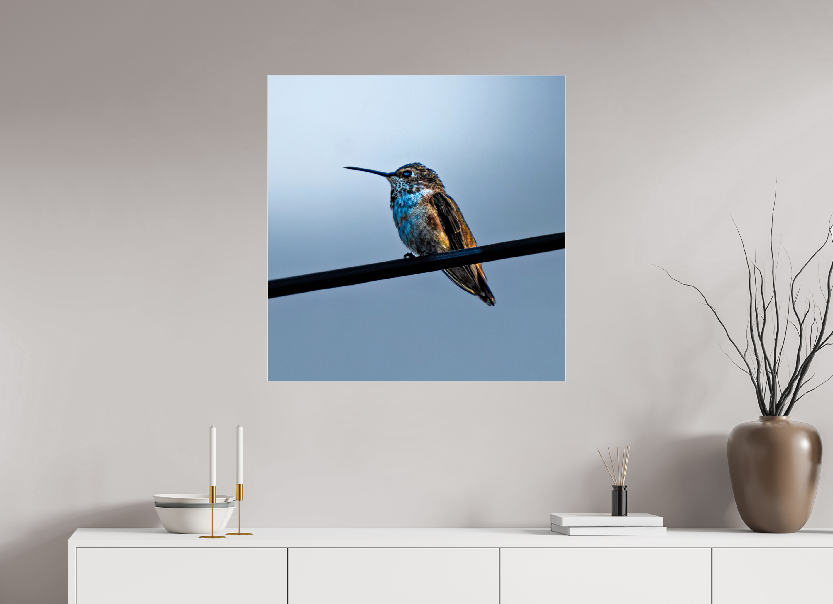 31 x 31.9″, ACRYLIC Hummingbird