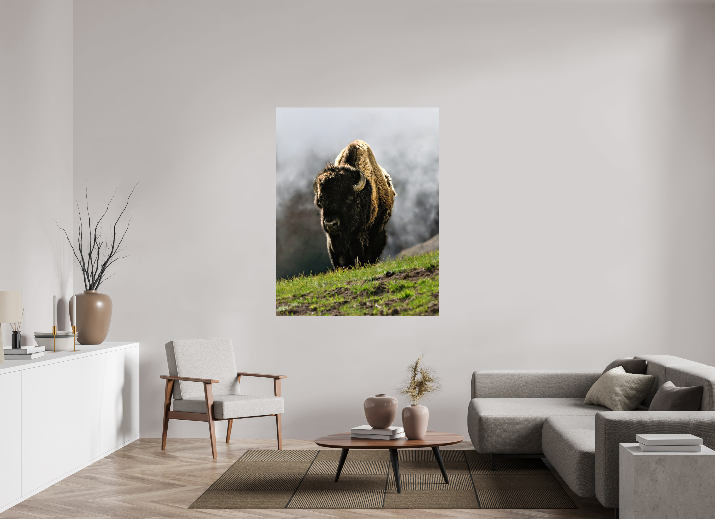 47 x 60.4″, METAL Bison