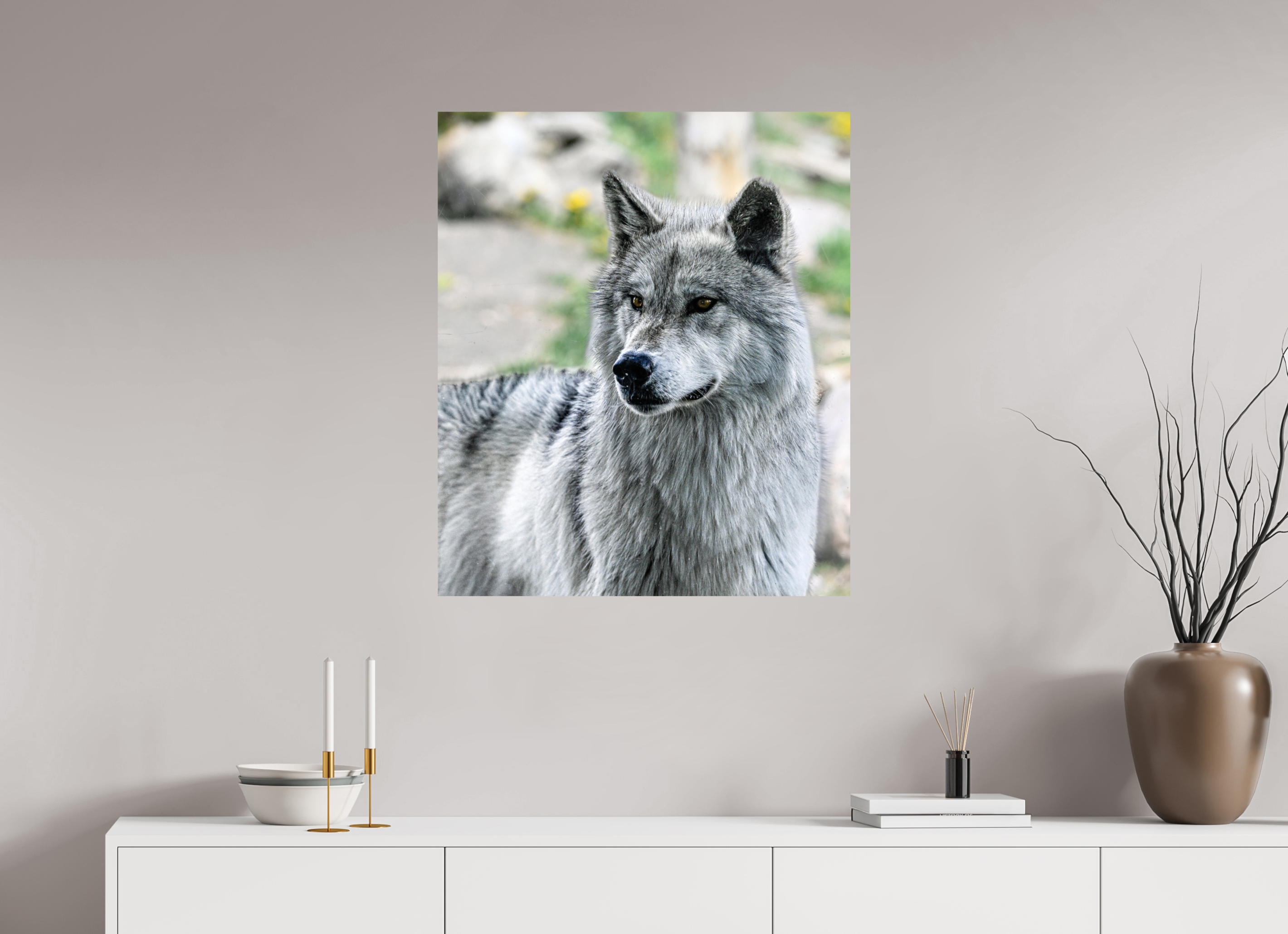 28 x 32.9″, PHOTO PAPER Wolf Portrait