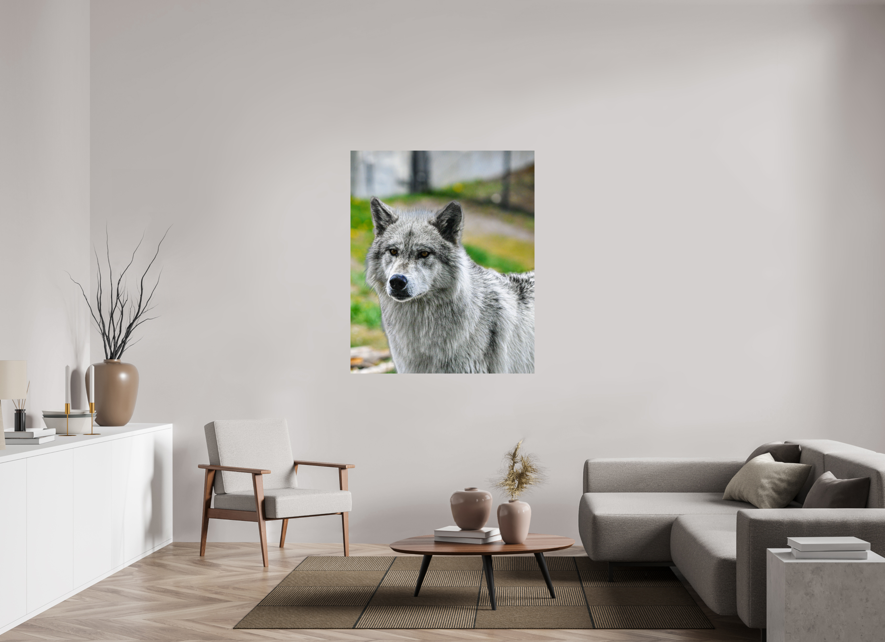 43 x 52.1″, METAL Wolf Portrait