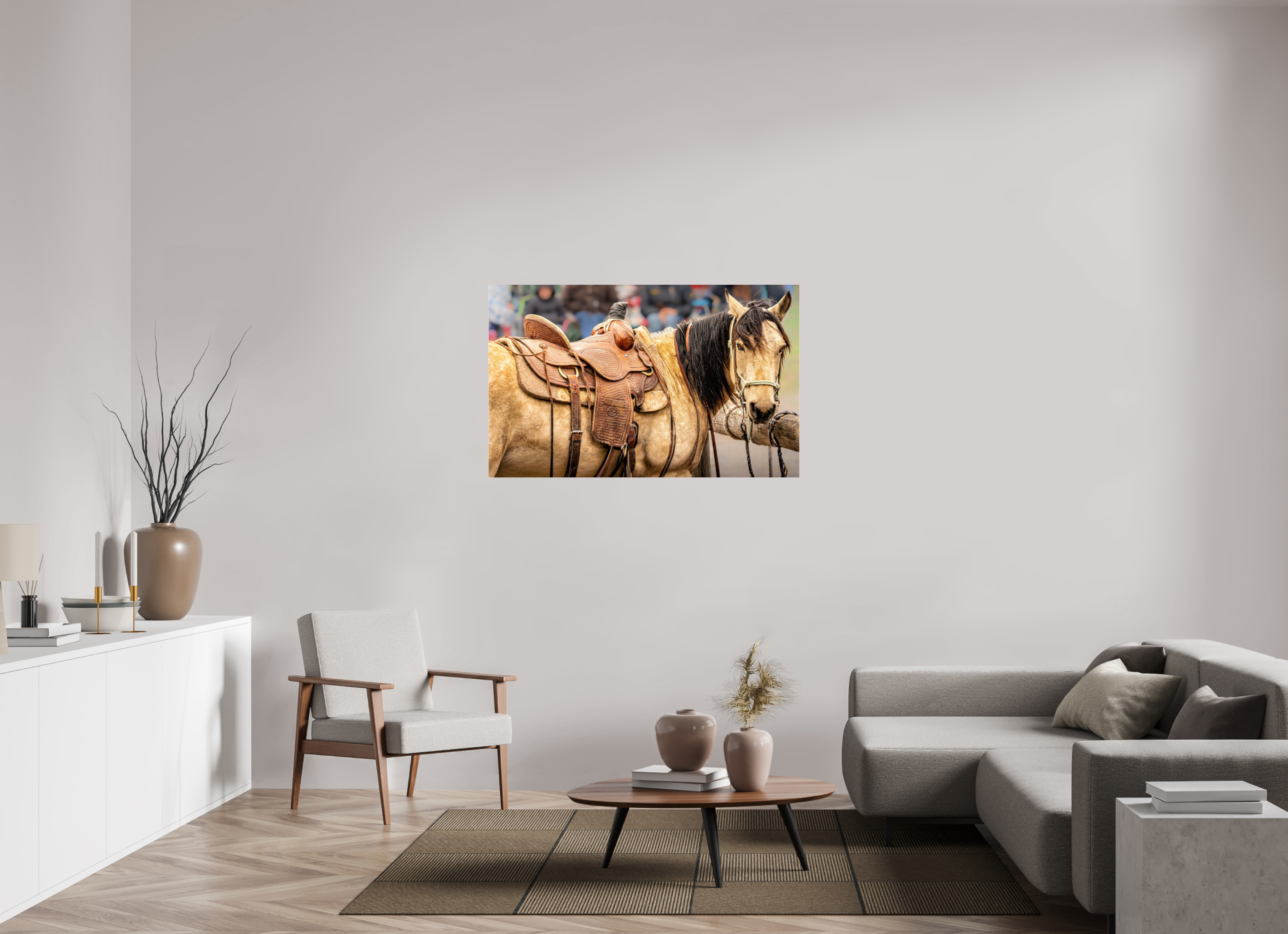 49.9 x 31″, ACRYLIC Pack Horse Portrait 7