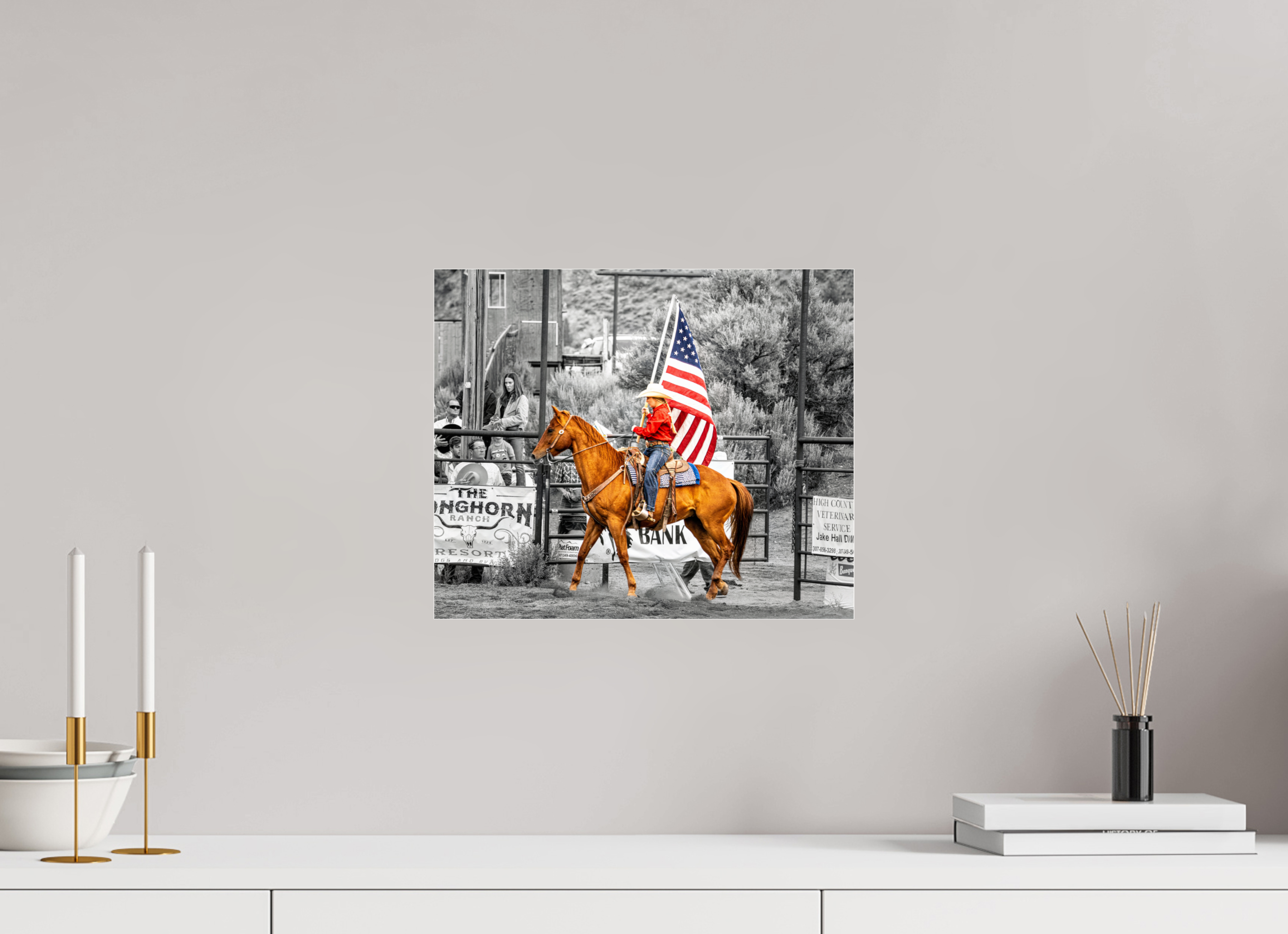 14.4 x 12″, ACRYLIC America 250 Flag Rider 5