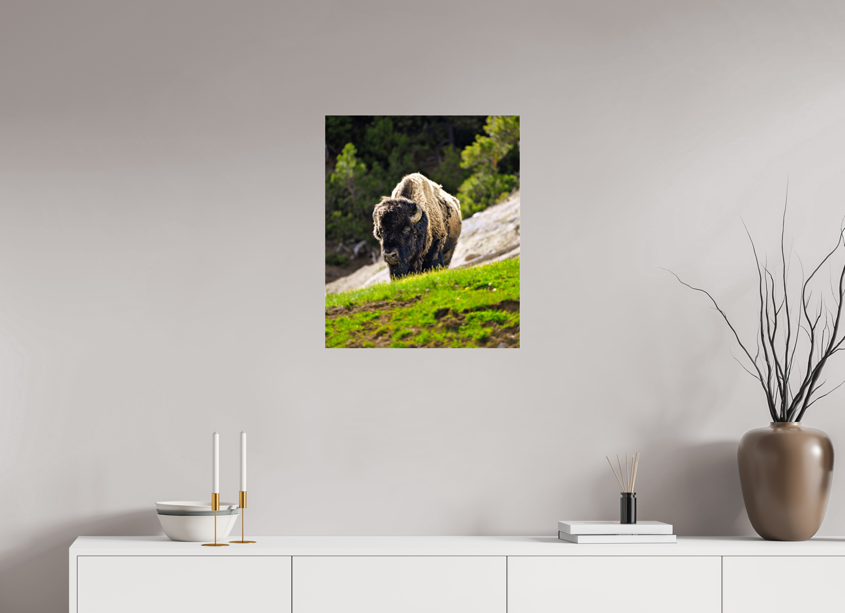 20 x 23.9″, ACRYLIC Bison Portrait