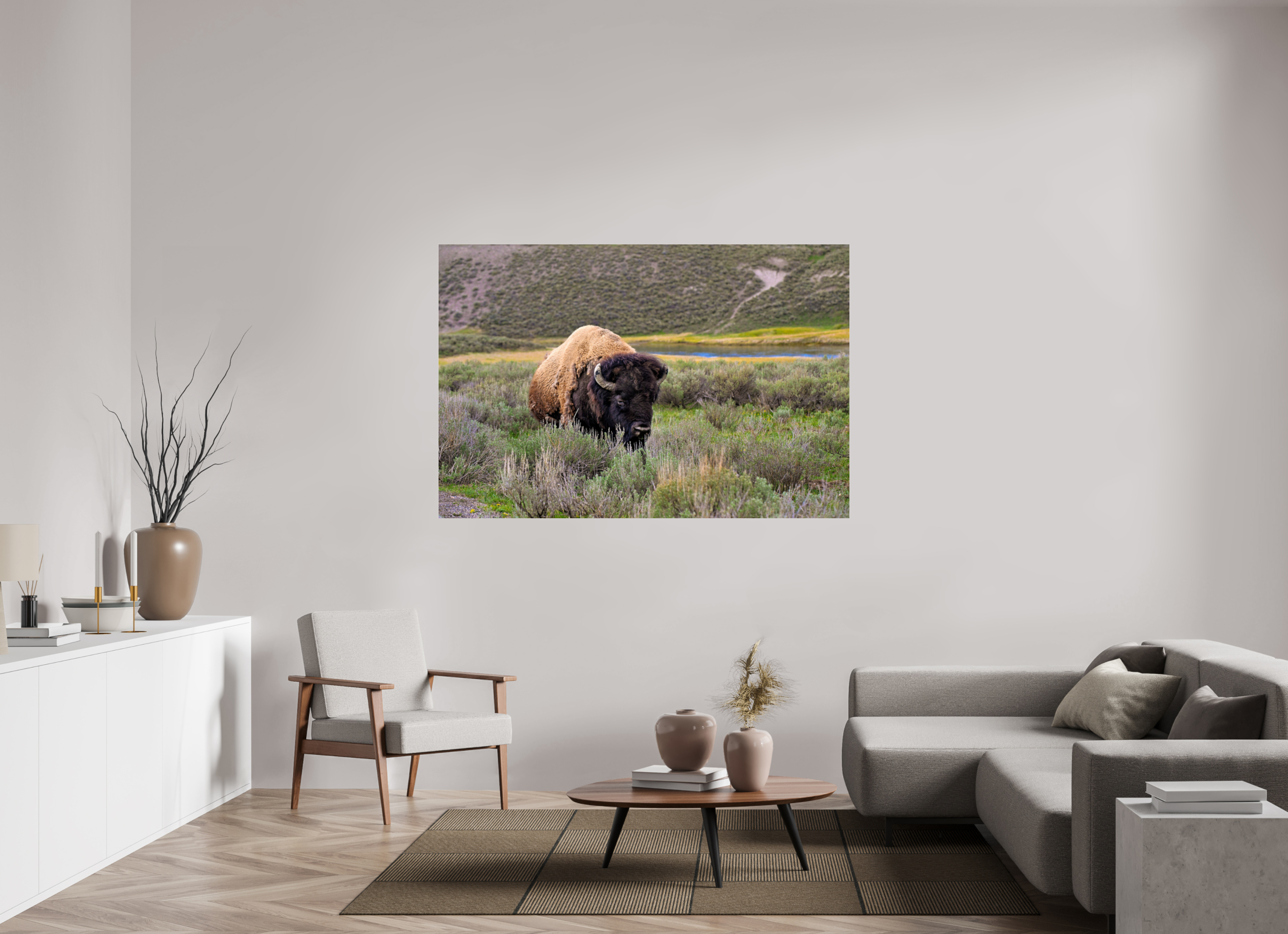 66 x 44″, ACRYLIC Bison