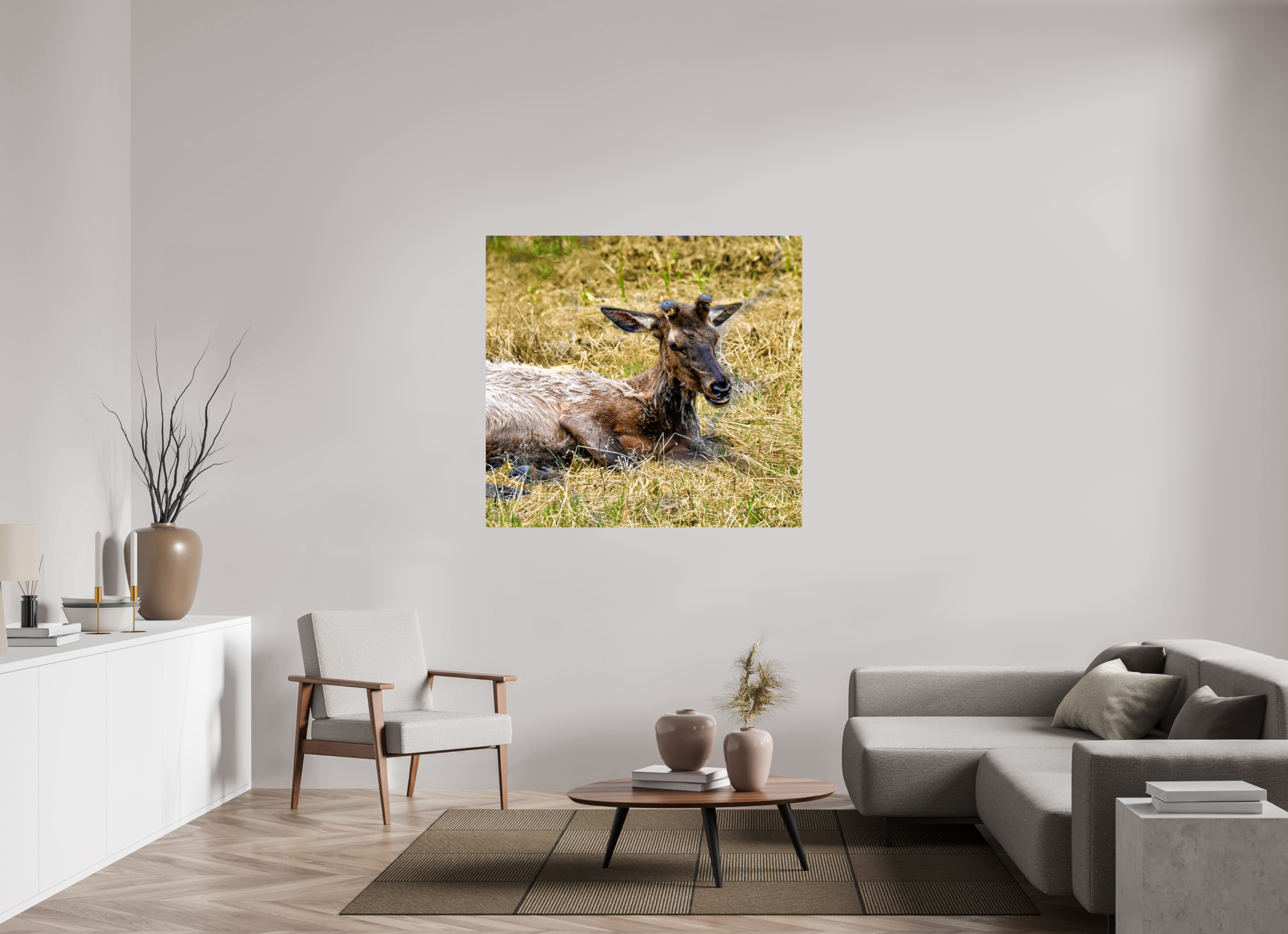 50.9 x 47″, PHOTO PAPER Elk