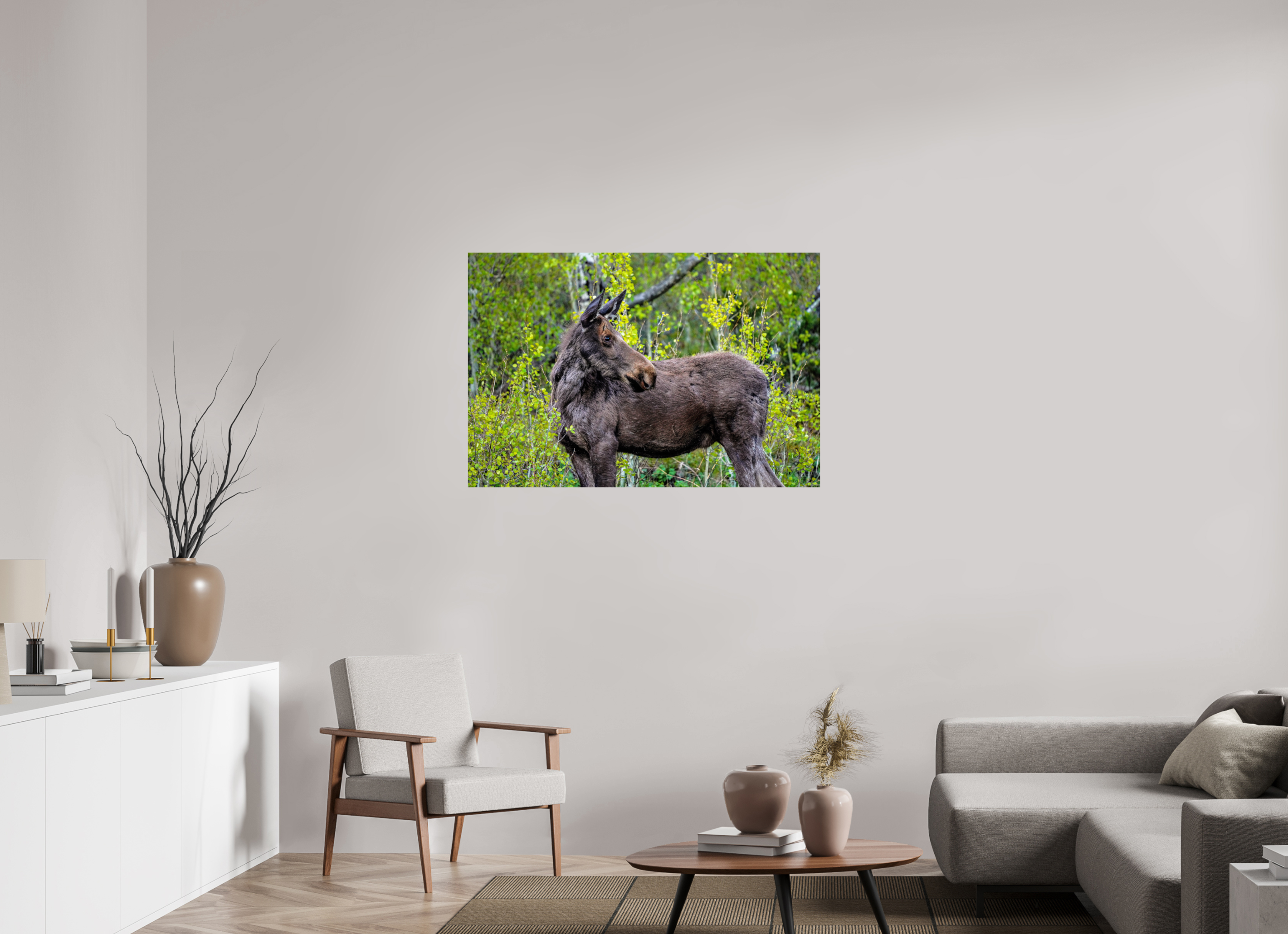 45 x 30″, PHOTO PAPER Moose Portrait