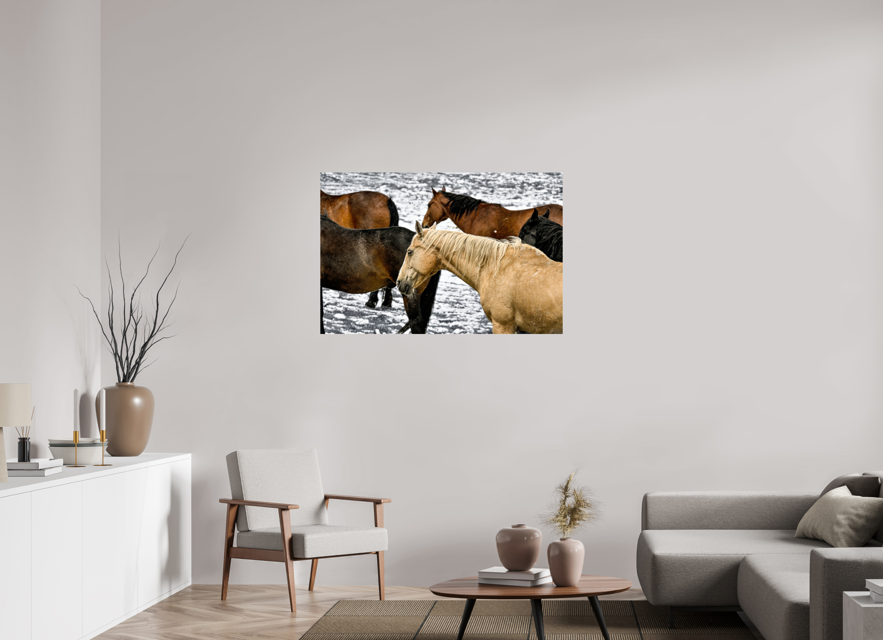 45 x 30″, METAL Colorful Horses