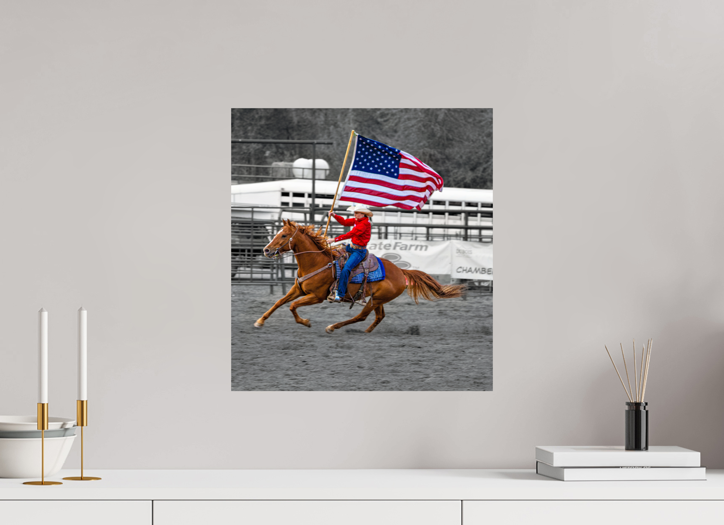 16 x 17.3″, METAL America 250 Flag Rider 14
