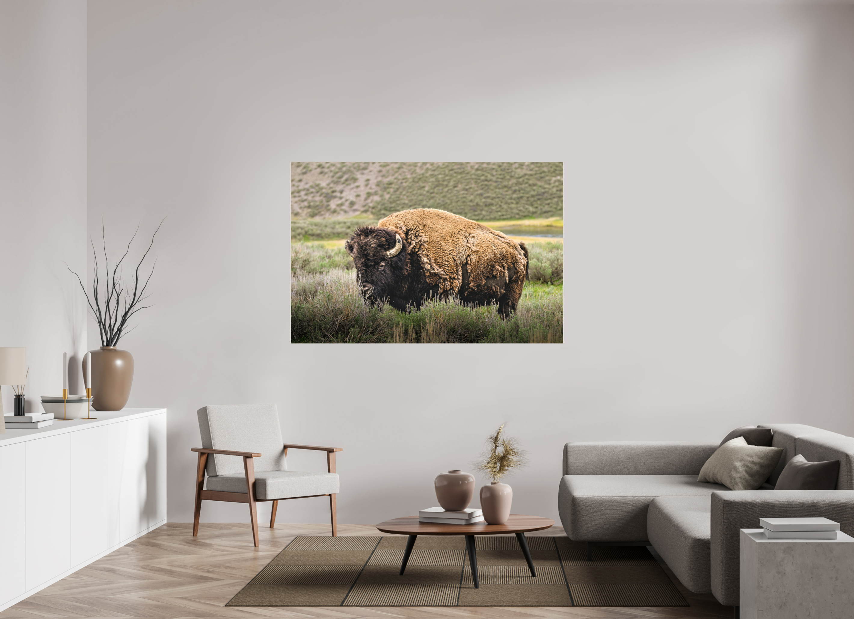 66 x 44″, ACRYLIC Bison