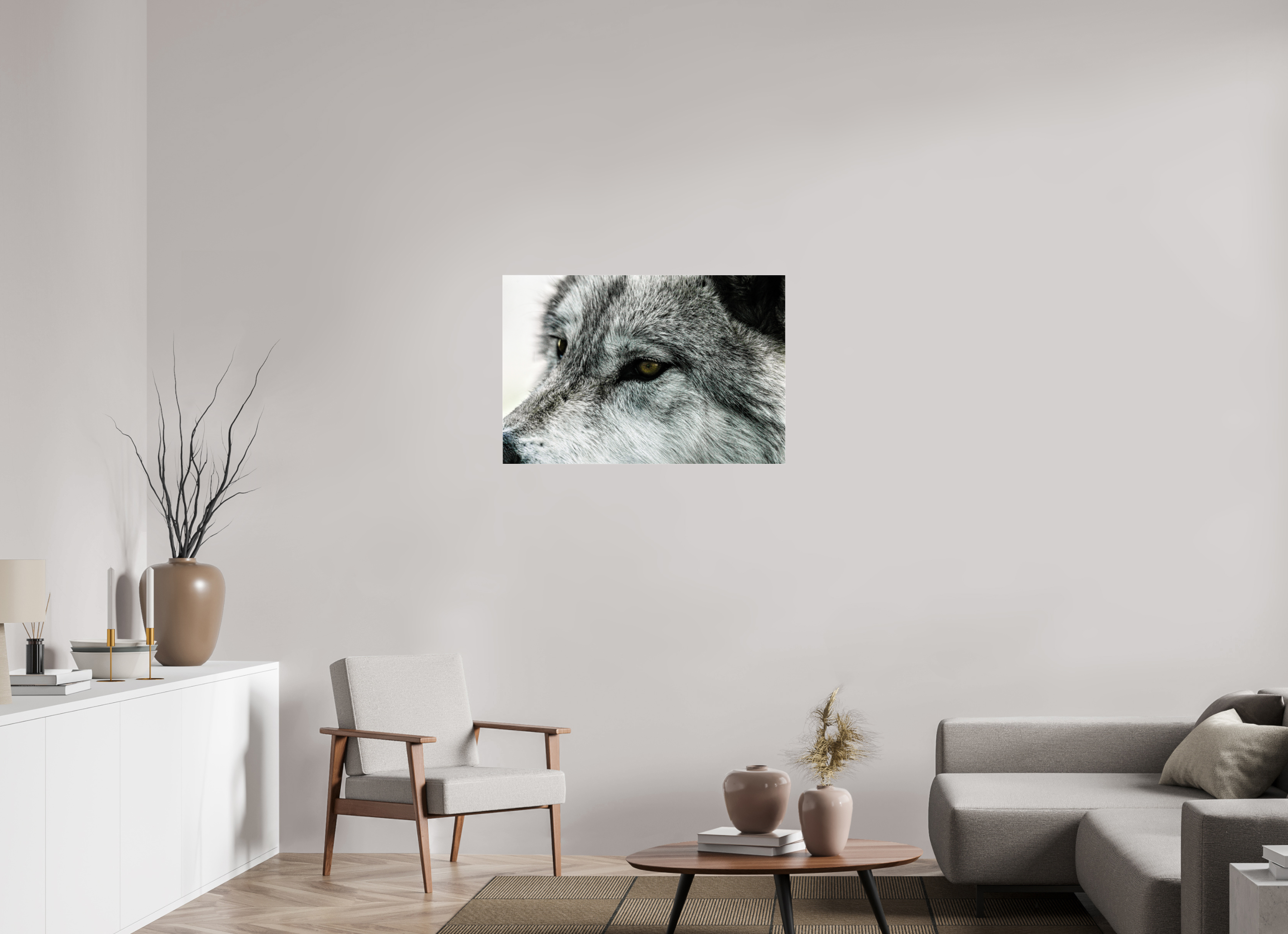 36 x 24″, ACRYLIC Wolf Close Up