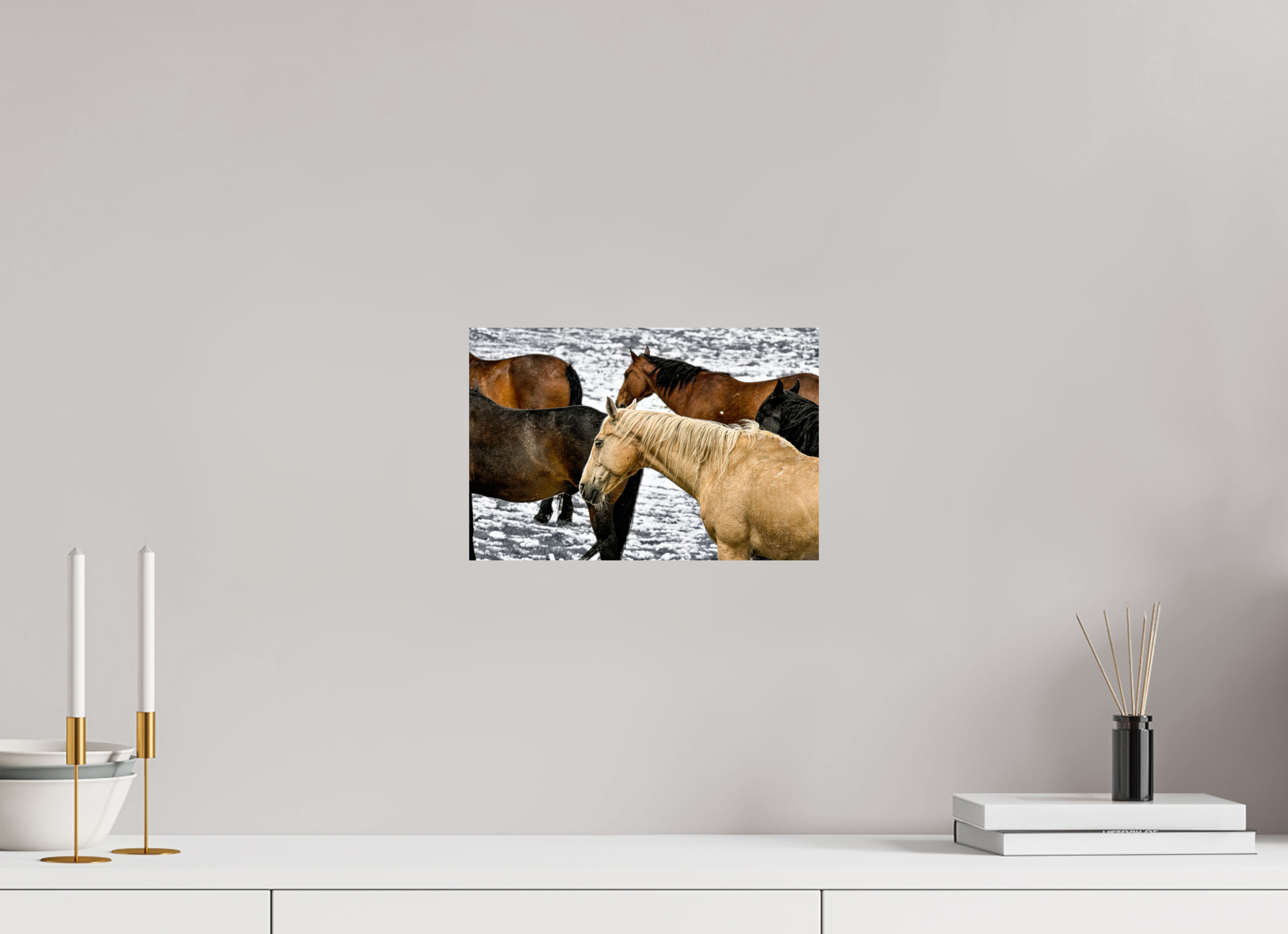 12 x 8″, METAL Colorful Horses