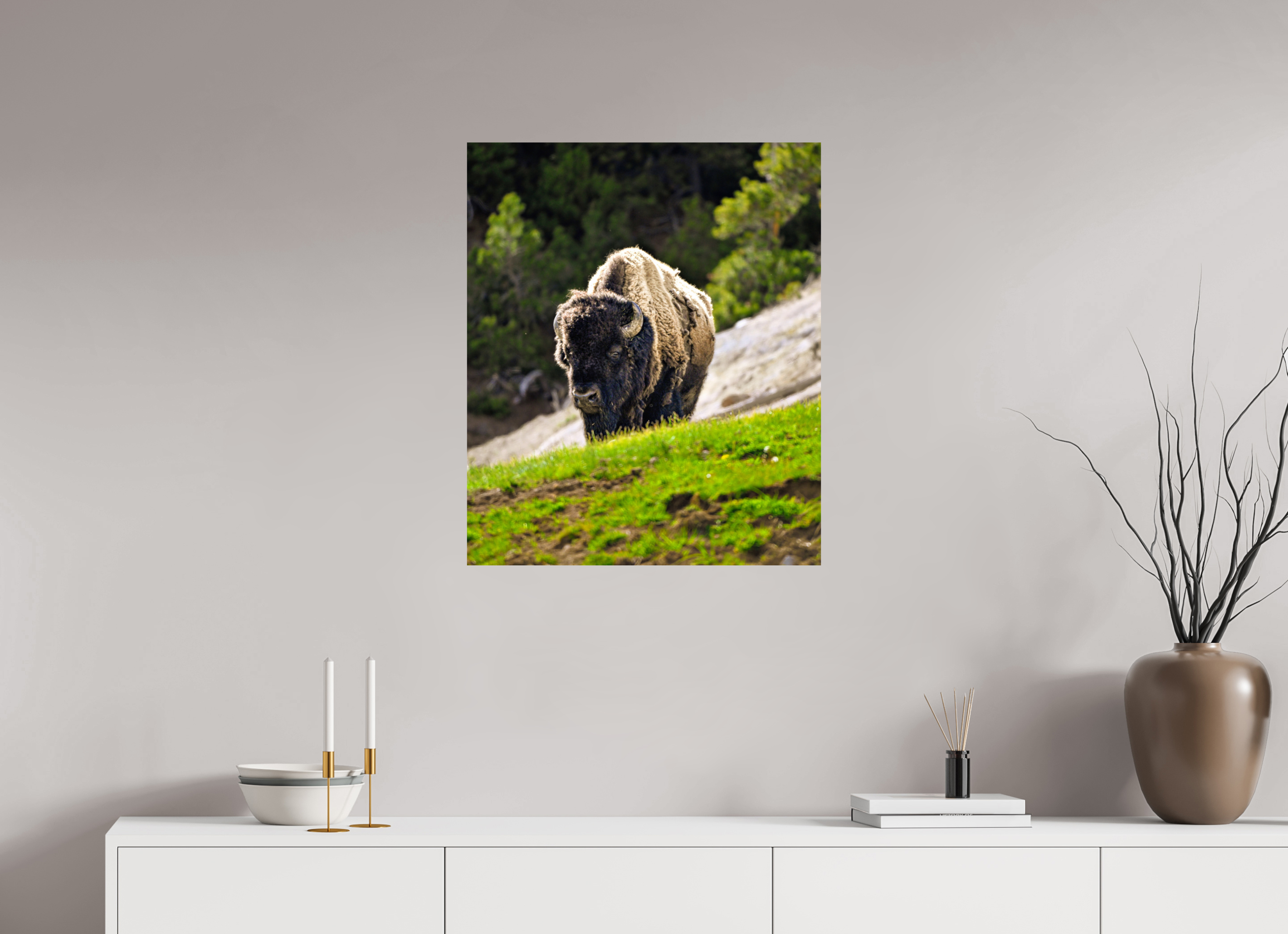 24 x 28.7″, PHOTO PAPER Bison Portrait