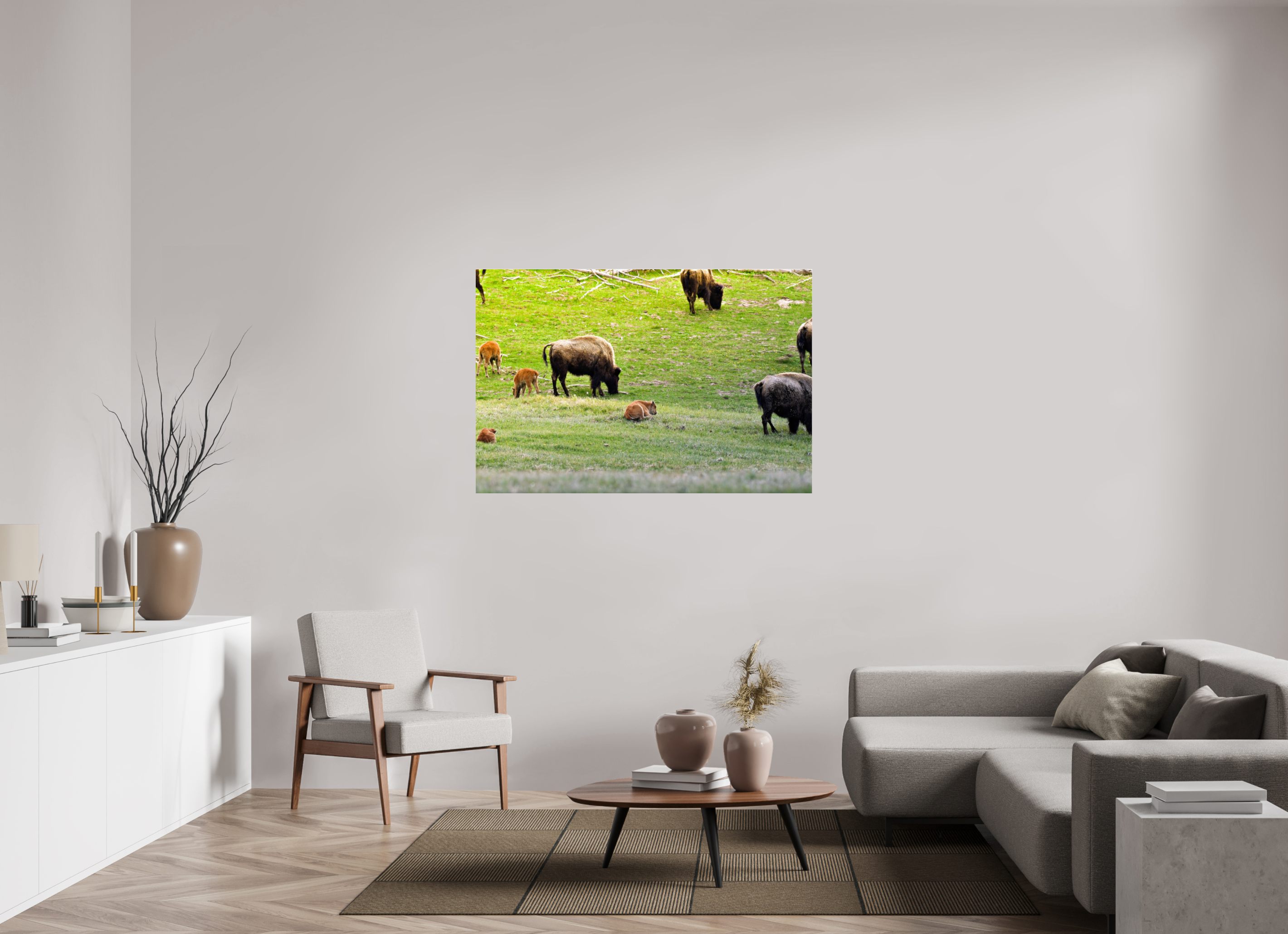 54 x 36″, ACRYLIC Bison Herd