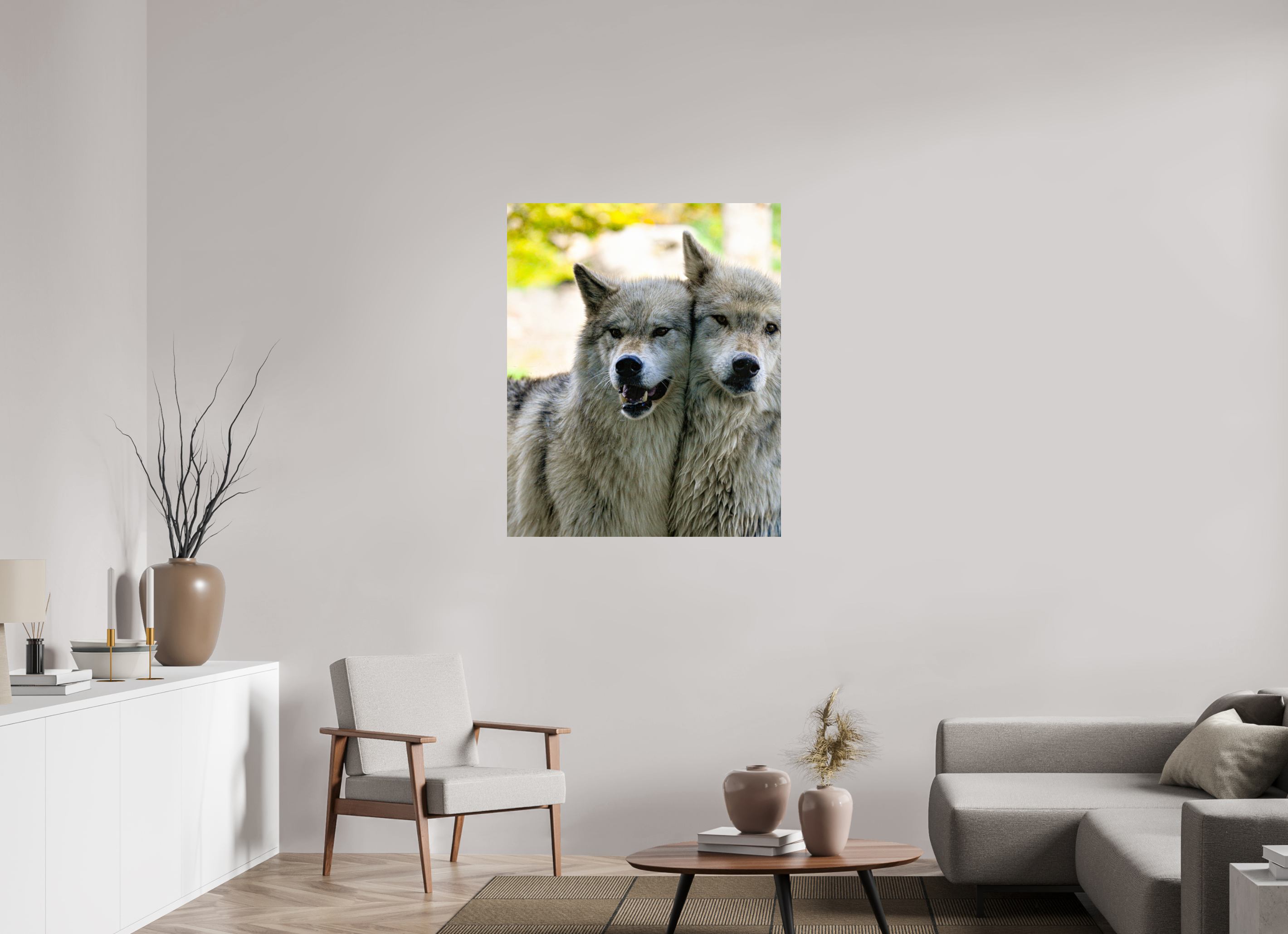 35 x 42.6″, PHOTO PAPER Wolf Friends