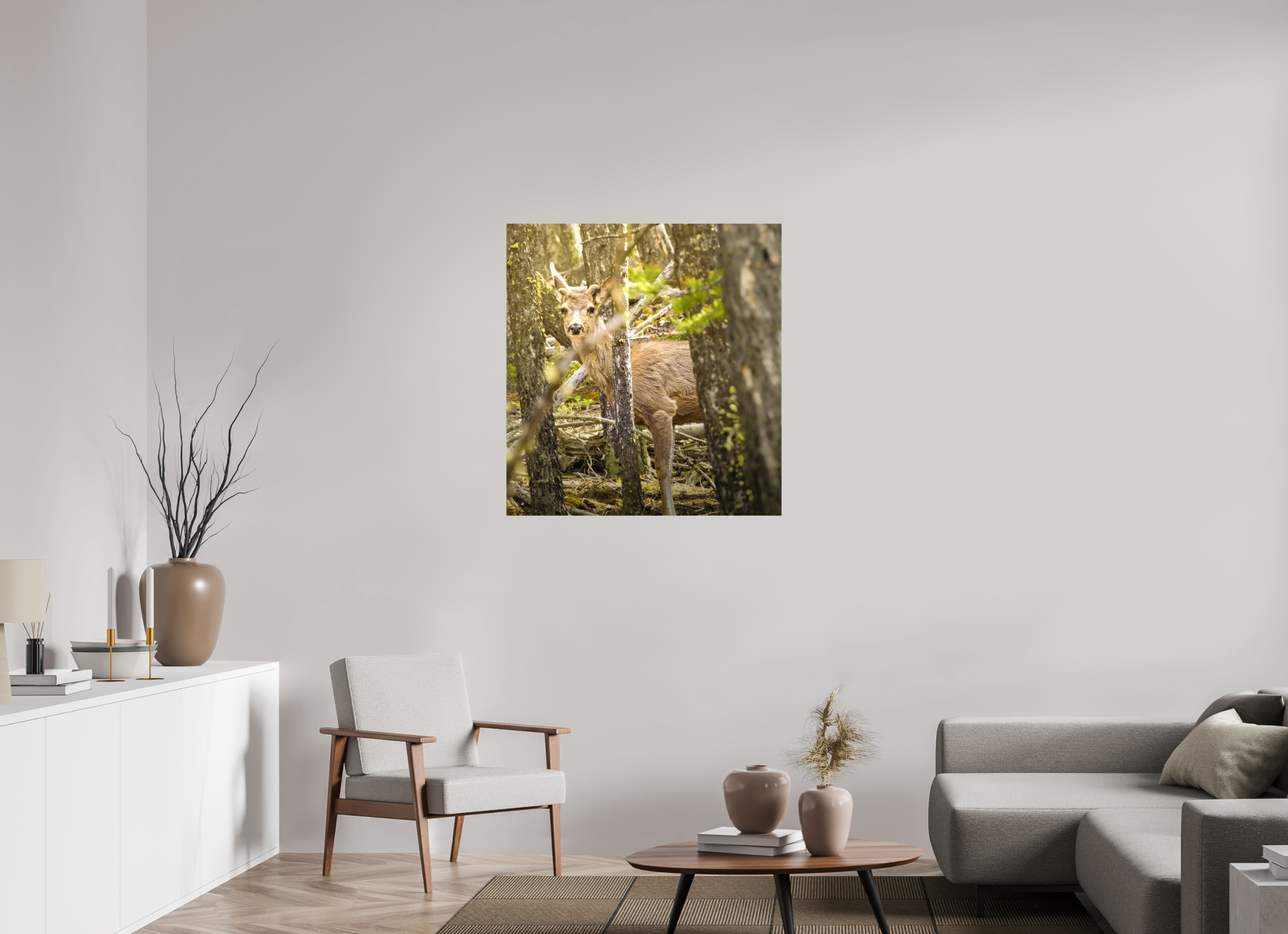 35 x 37.2″, METAL Deer