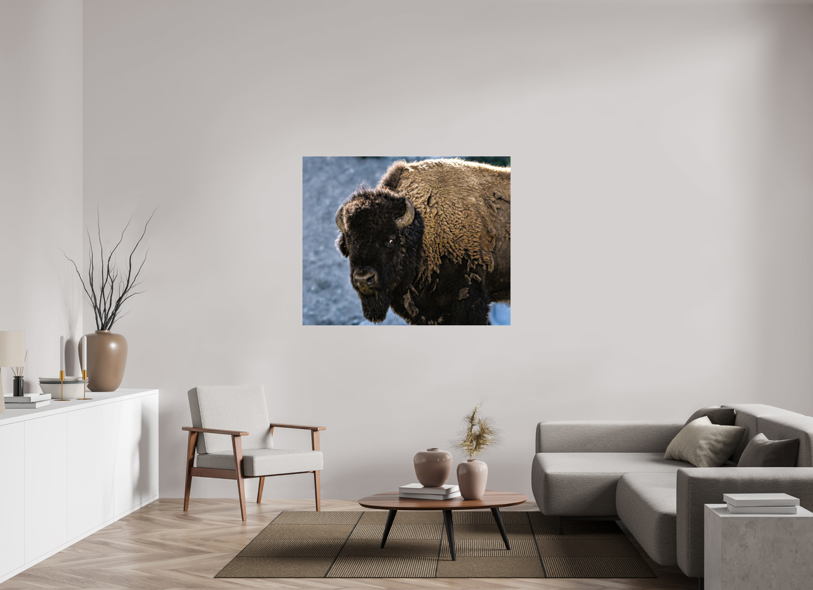 53 x 43″, ACRYLIC Bison Portrait