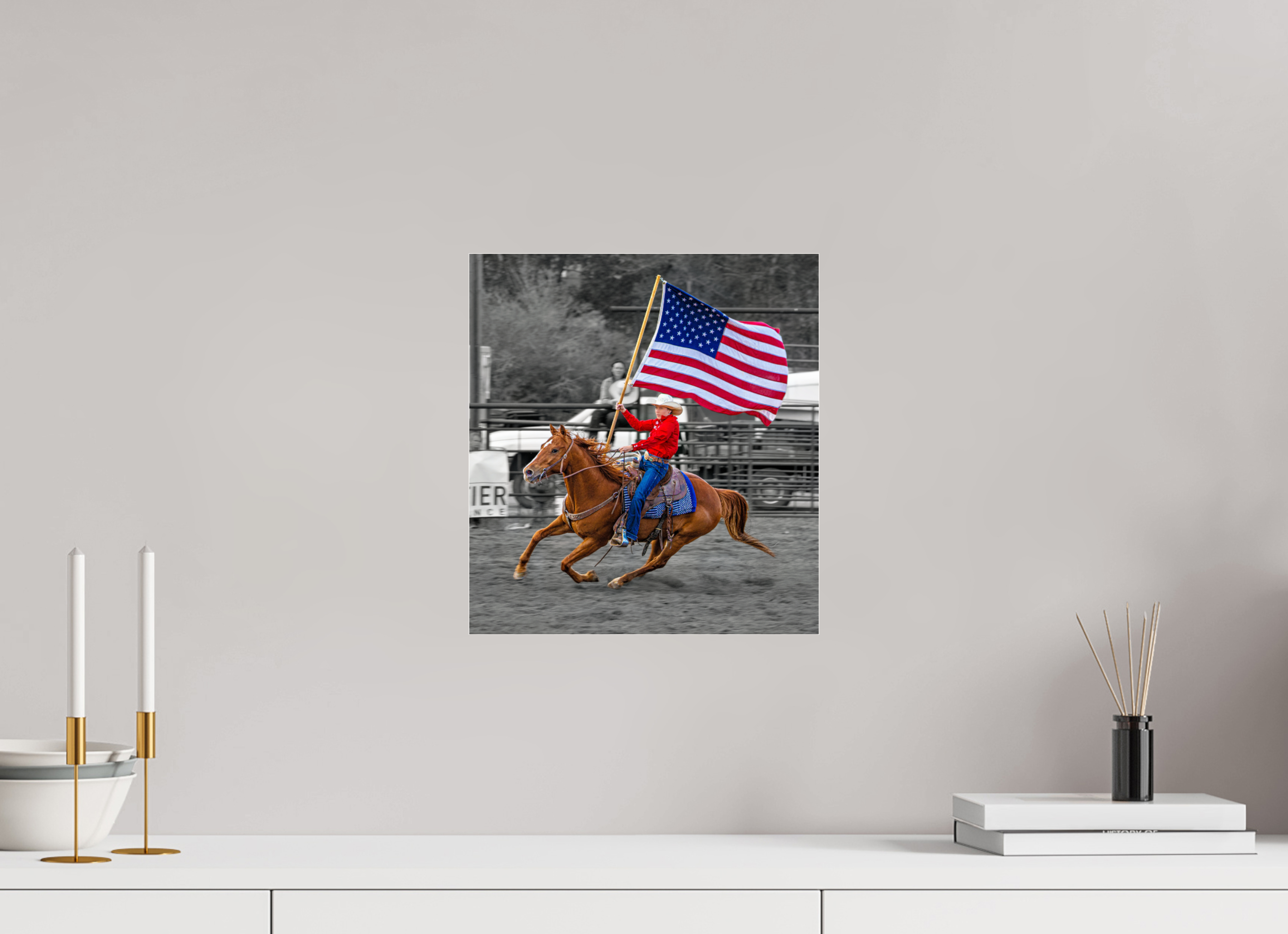 12 x 13.1″, ACRYLIC America 250 Flag Rider 17