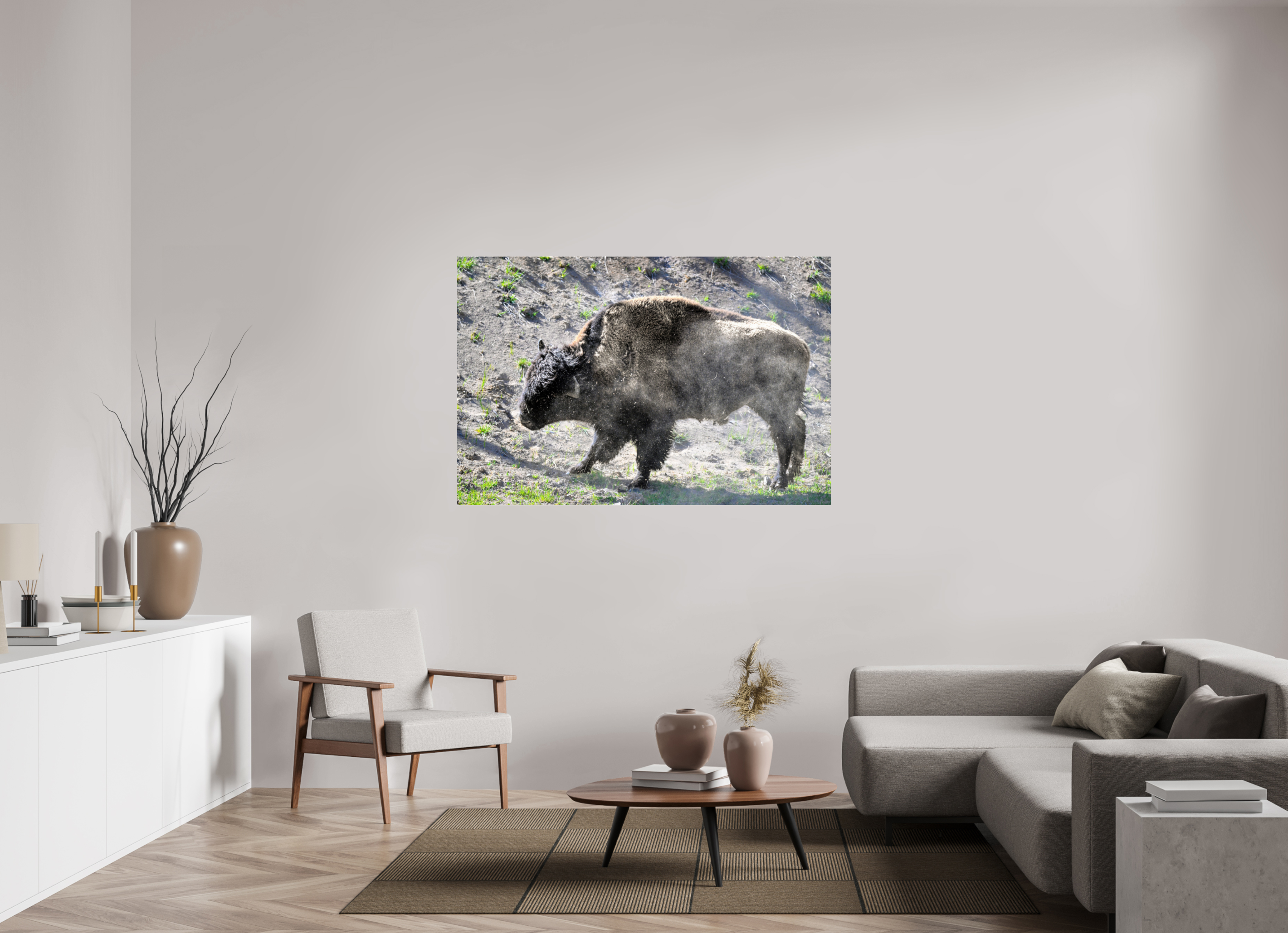 60 x 40″, ACRYLIC Bison Shake