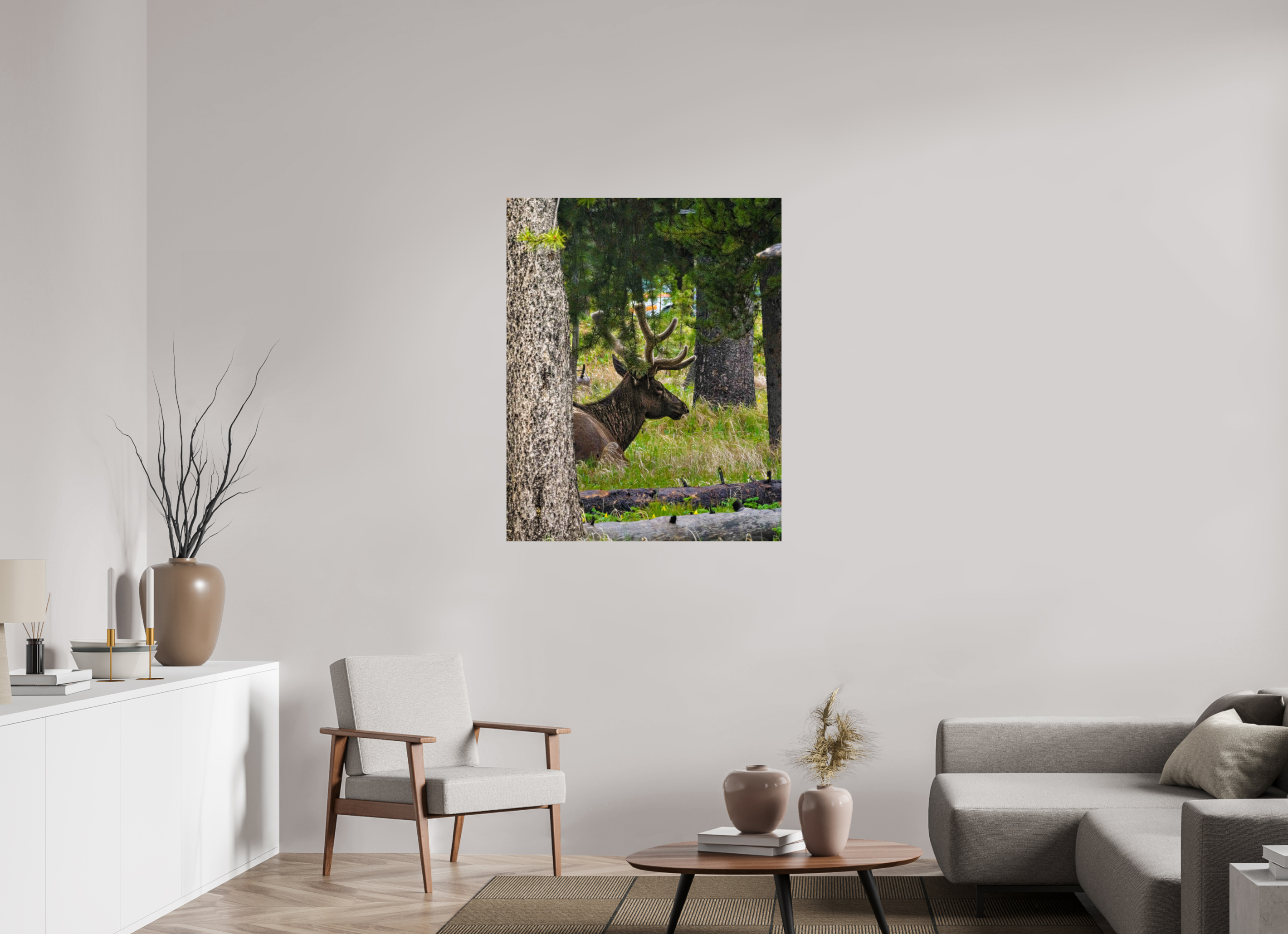 35 x 43.7″, METAL Elk