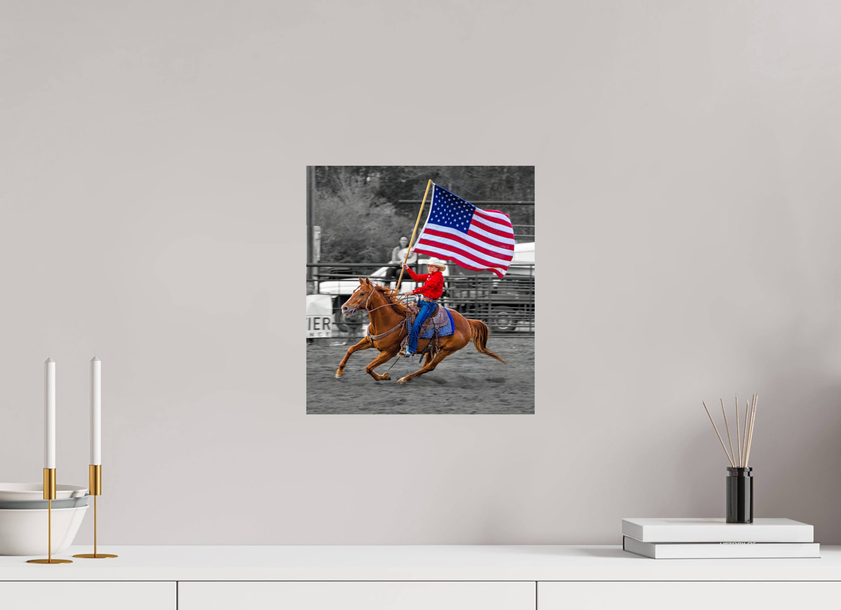 12 x 13.1″, METAL America 250 Flag Rider 17