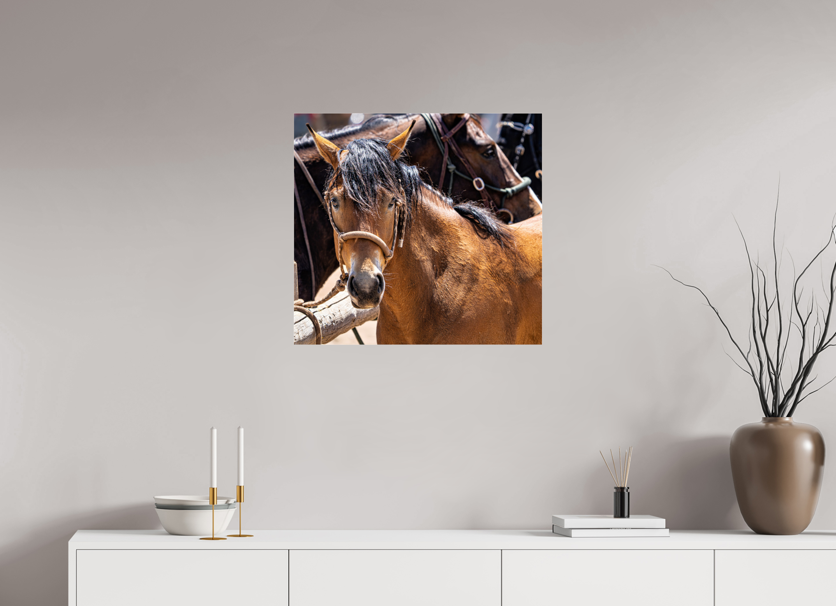 25.7 x 24″, ACRYLIC Pack Horse Portrait 6