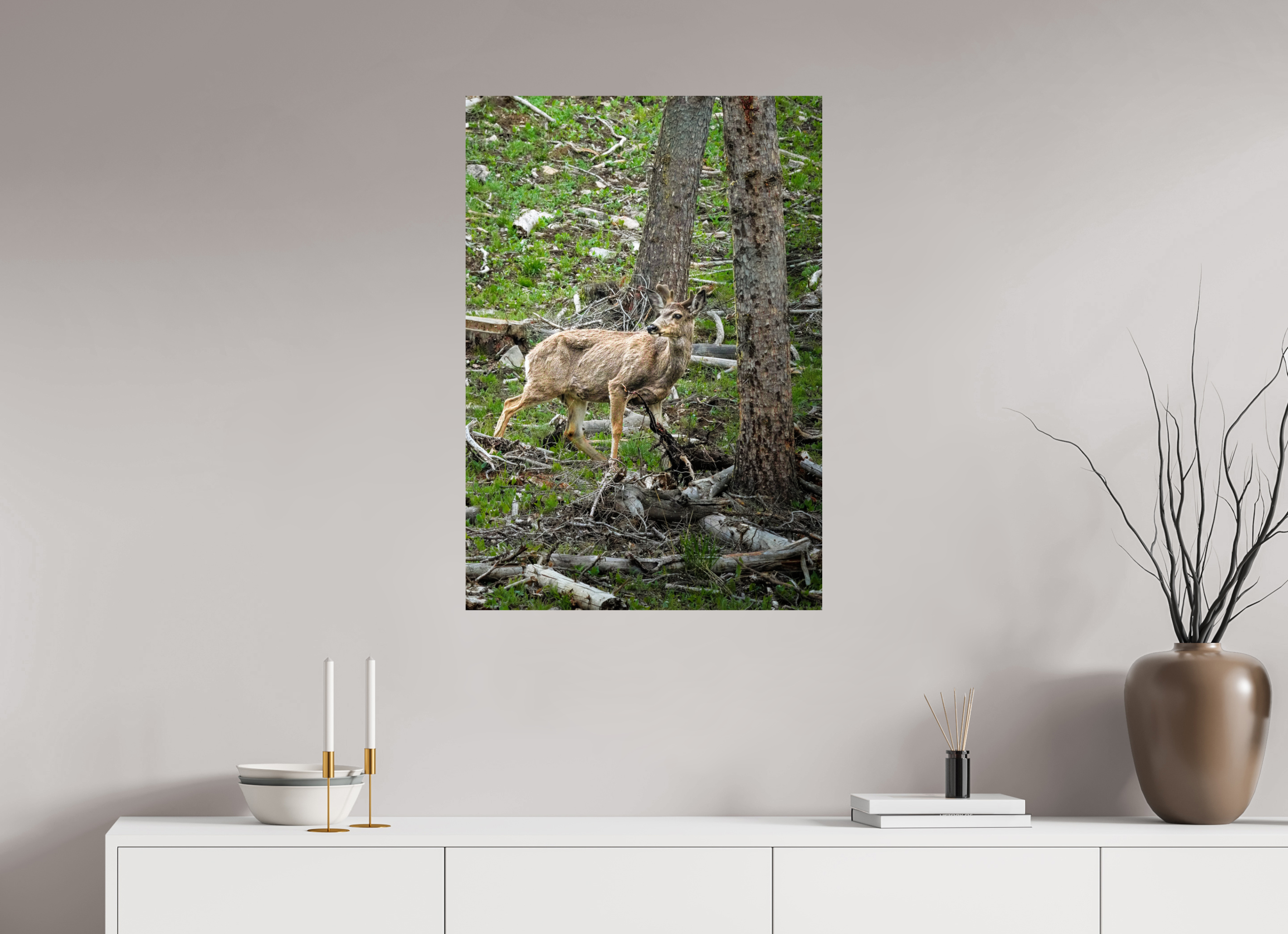 24 x 34.6″, METAL Deer