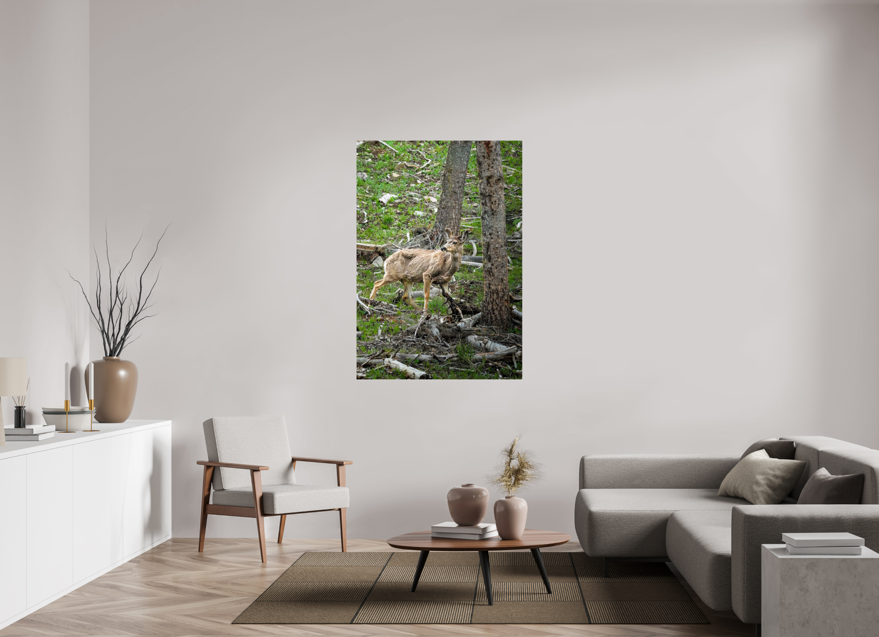 39 x 56.3″, ACRYLIC Deer
