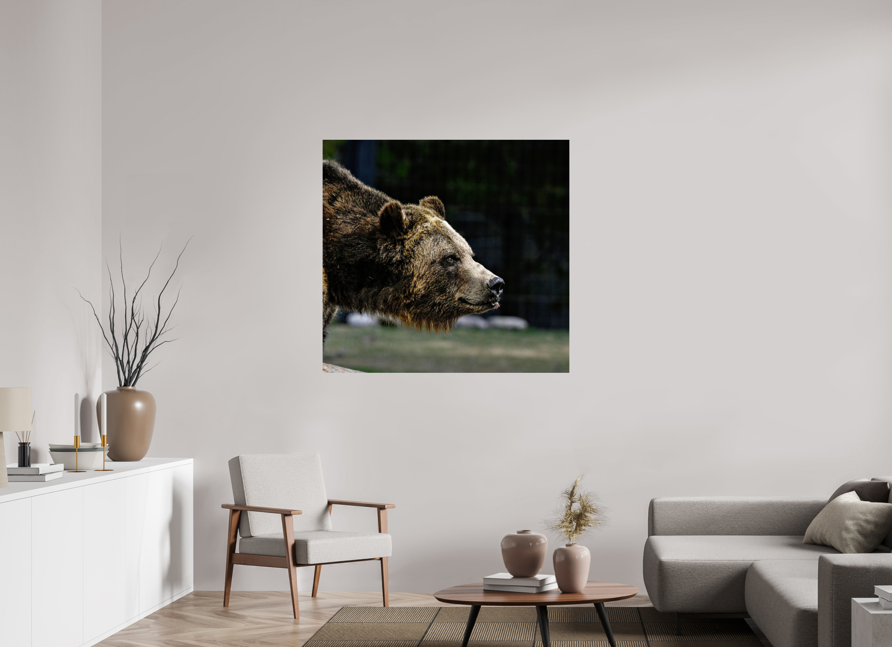 45.5 x 43″, PHOTO PAPER Bear Close Up