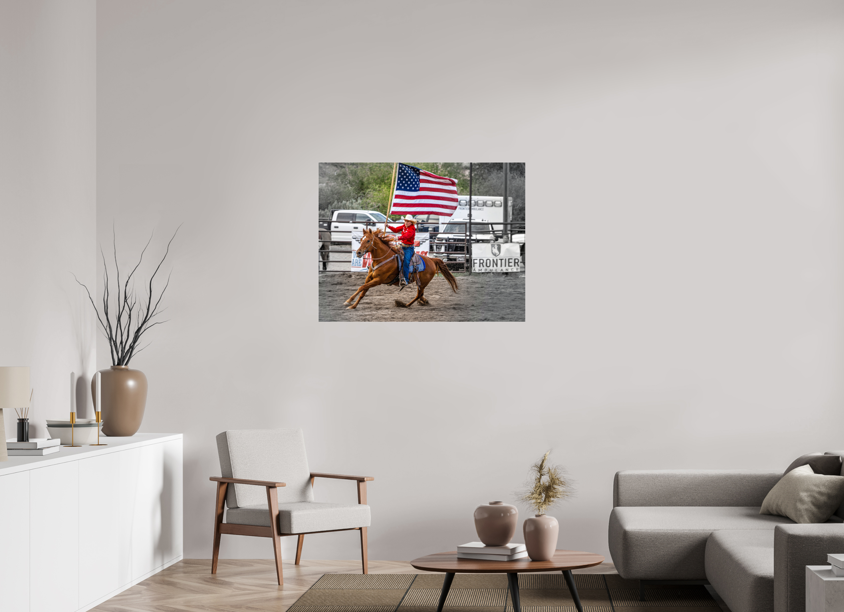 40.2 x 31″, ACRYLIC America 250 Flag Rider 15