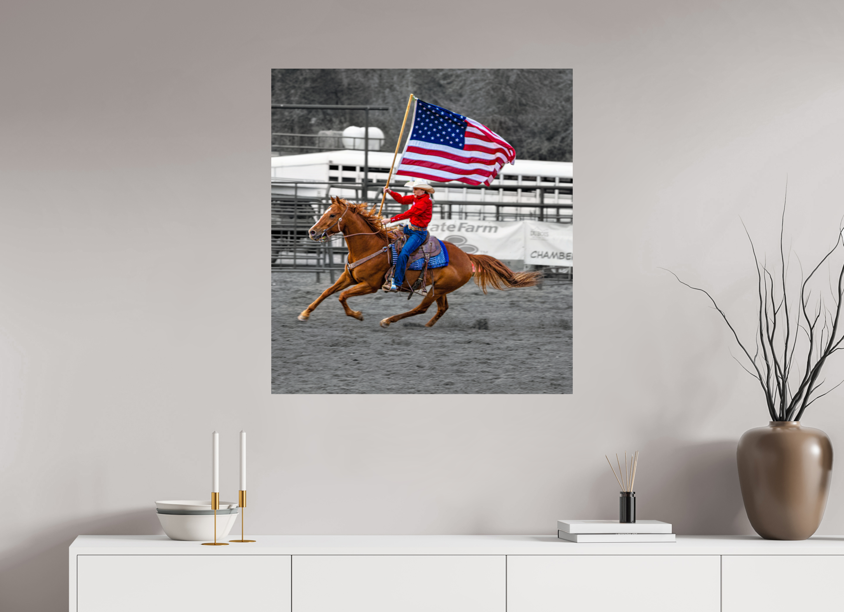31 x 33.5″, METAL America 250 Flag Rider 14