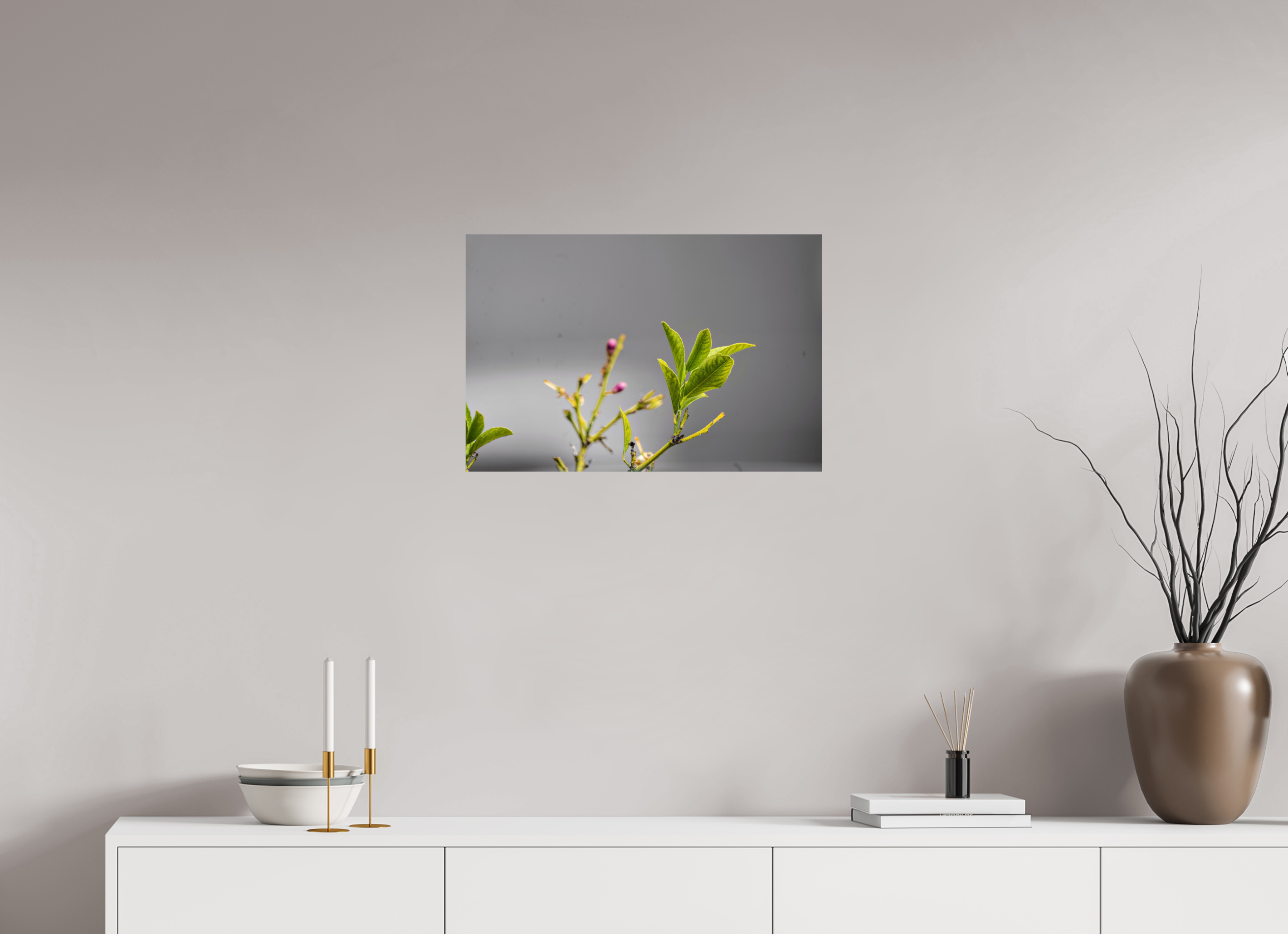 24 x 16″, METAL Green Leaves