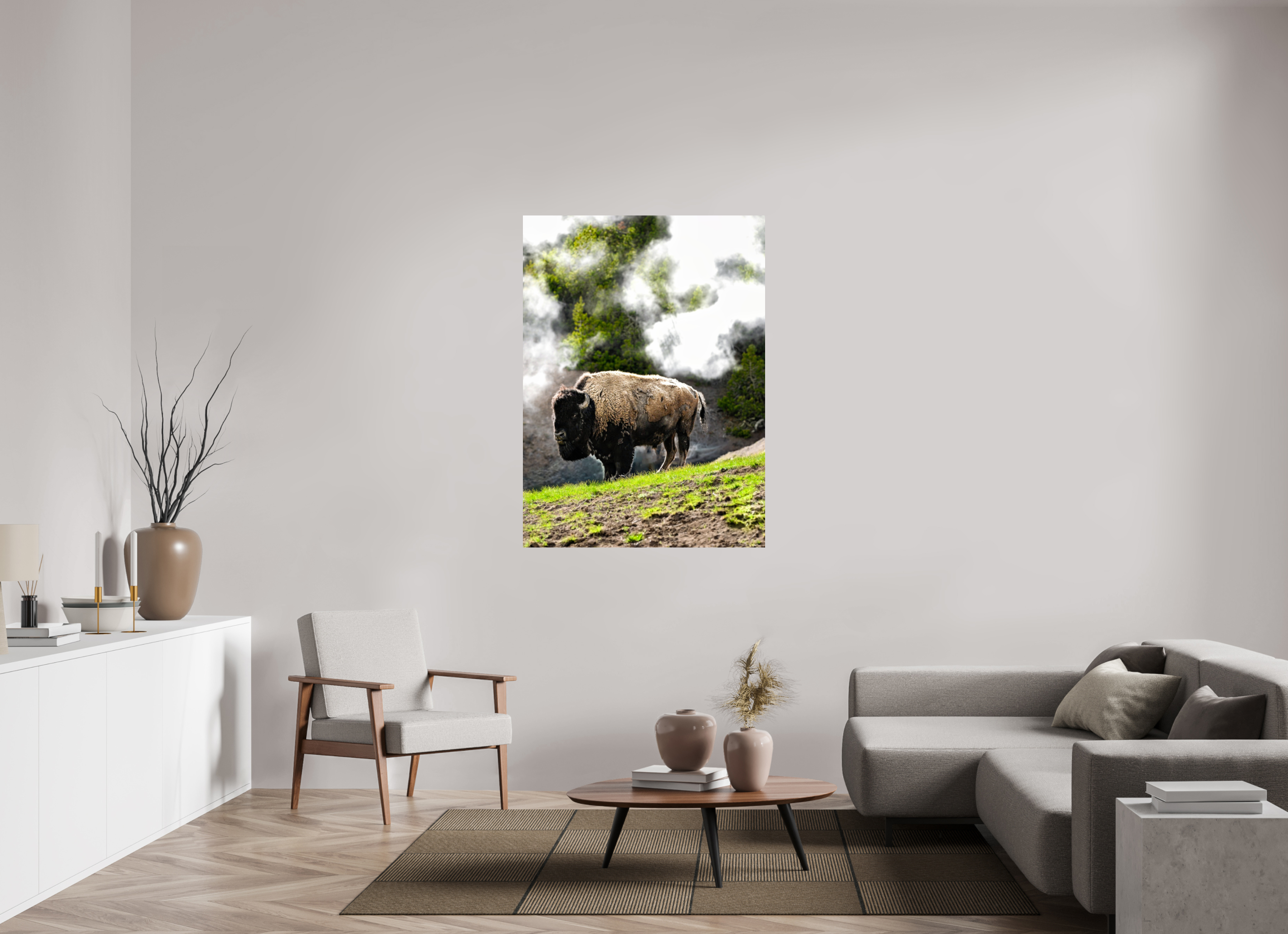 39 x 53.5″, PHOTO PAPER Bison With Steam