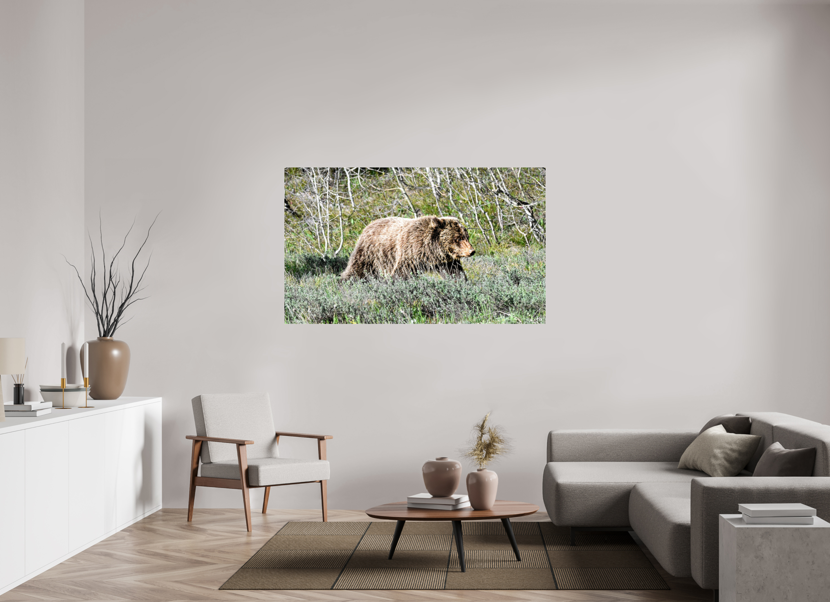 65.1 x 39″, ACRYLIC Bear