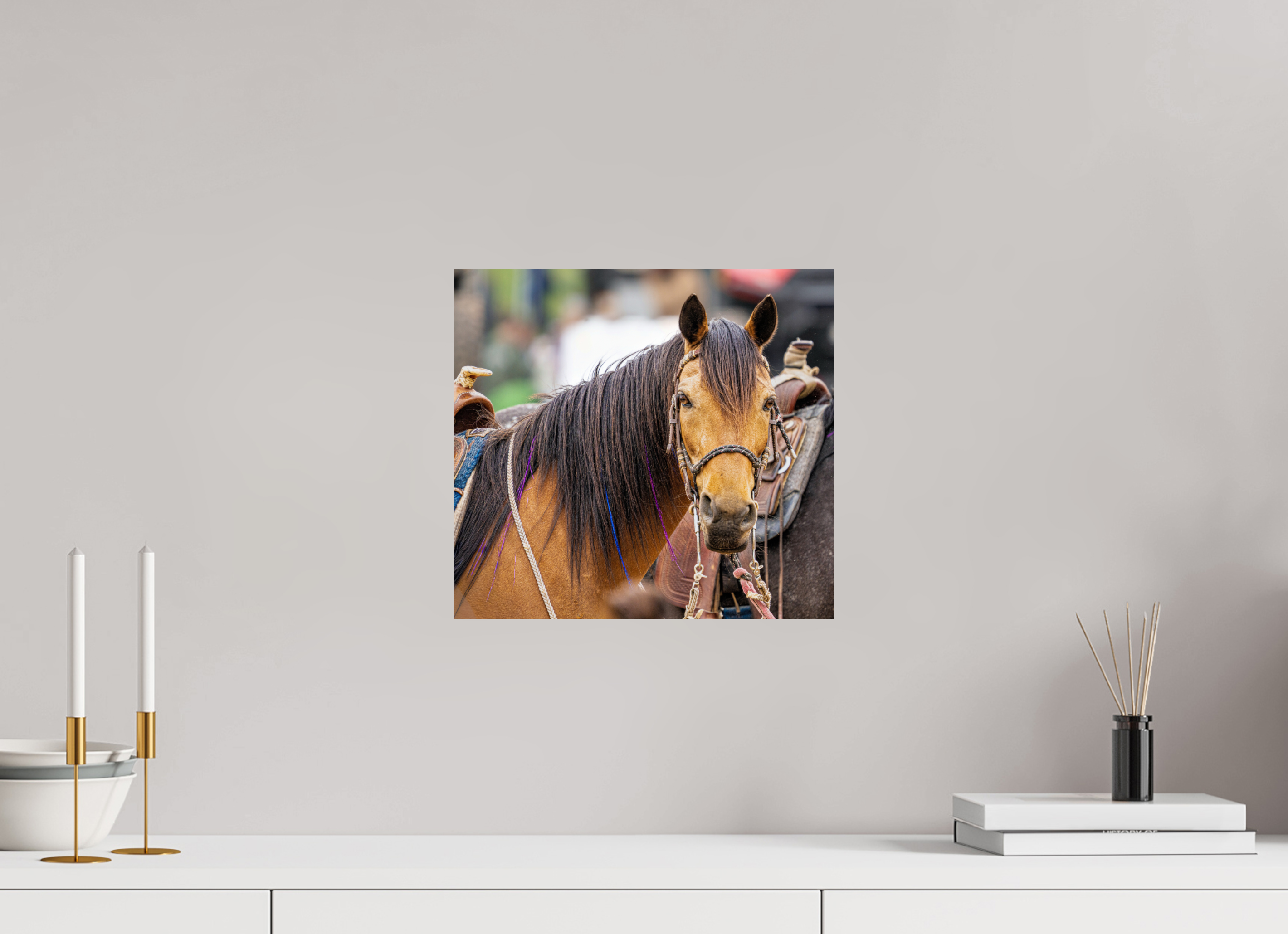 13.1 x 12″, METAL Pack Horse Portrait 11 Web Exclusive
