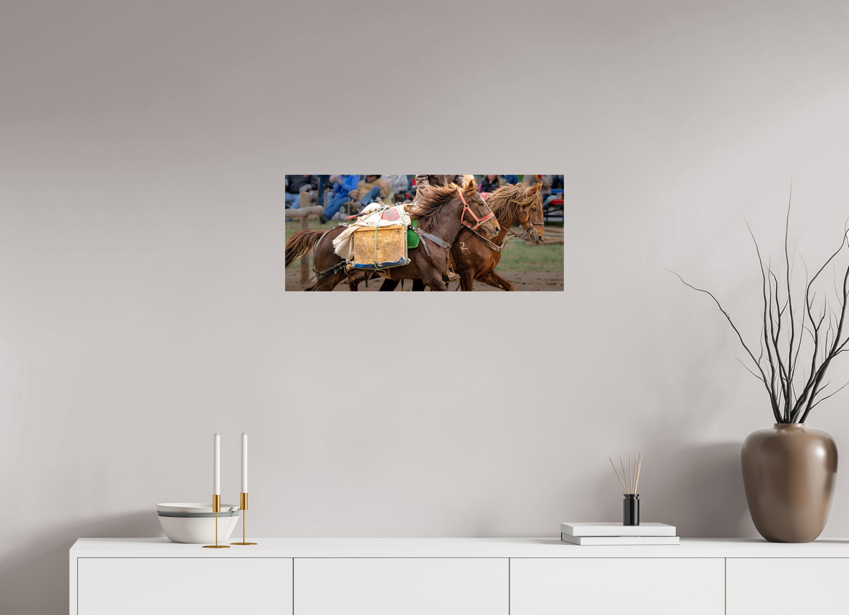 28.7 x 12″, PHOTO PAPER Pack Horses in Action