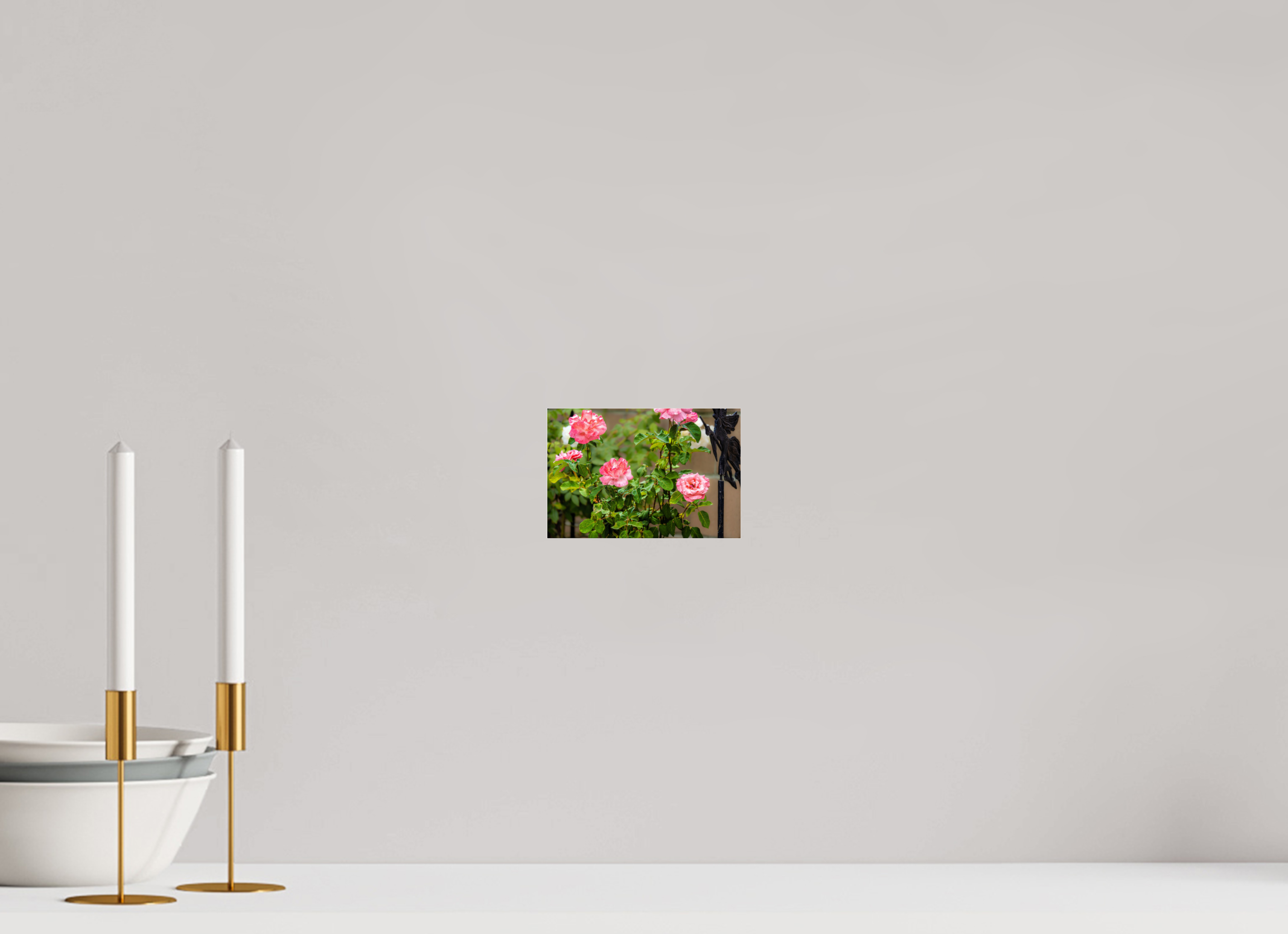 6 x 4″, ACRYLIC Pink Rose Bush