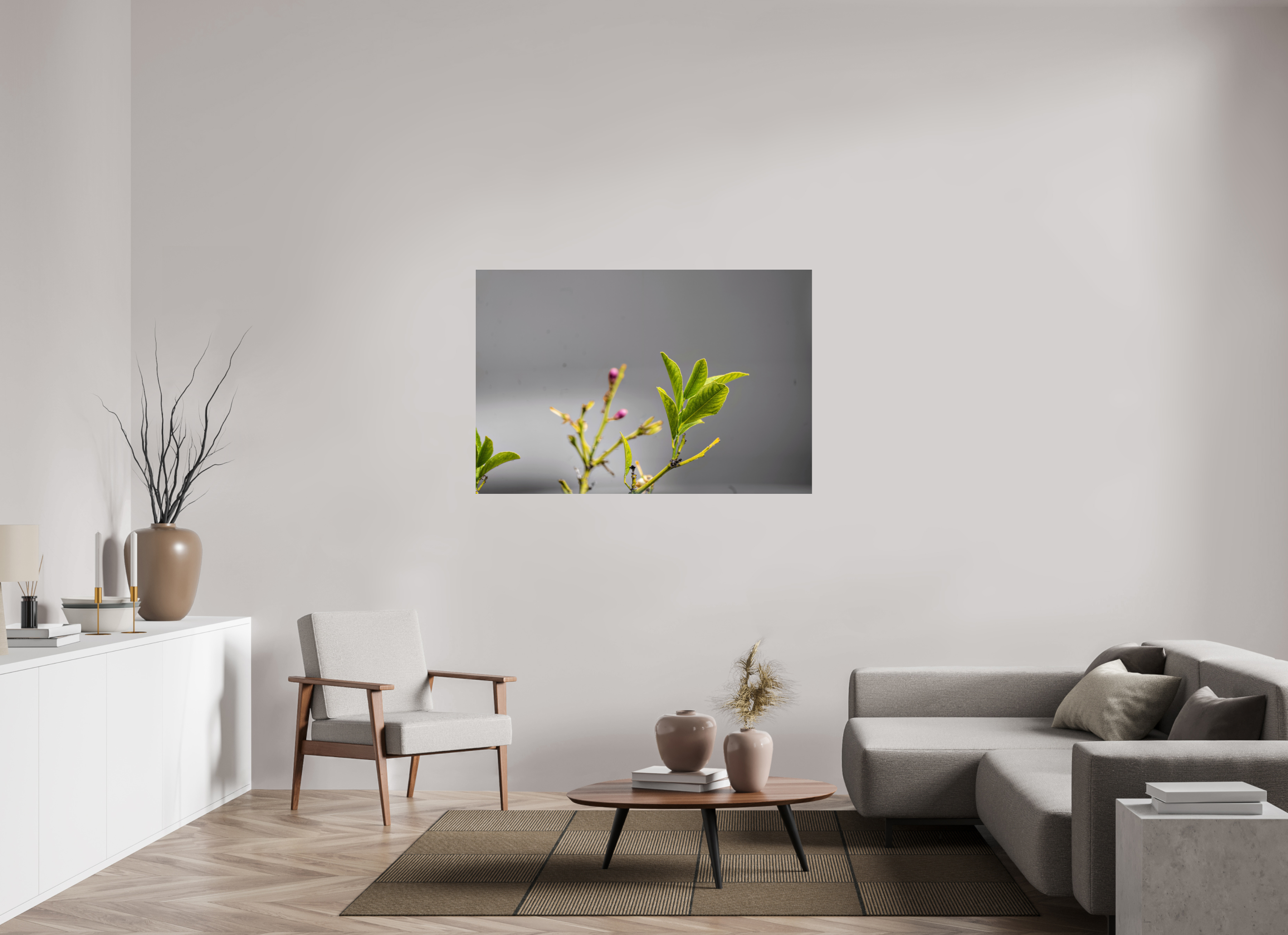 54 x 36″, ACRYLIC Green Leaves