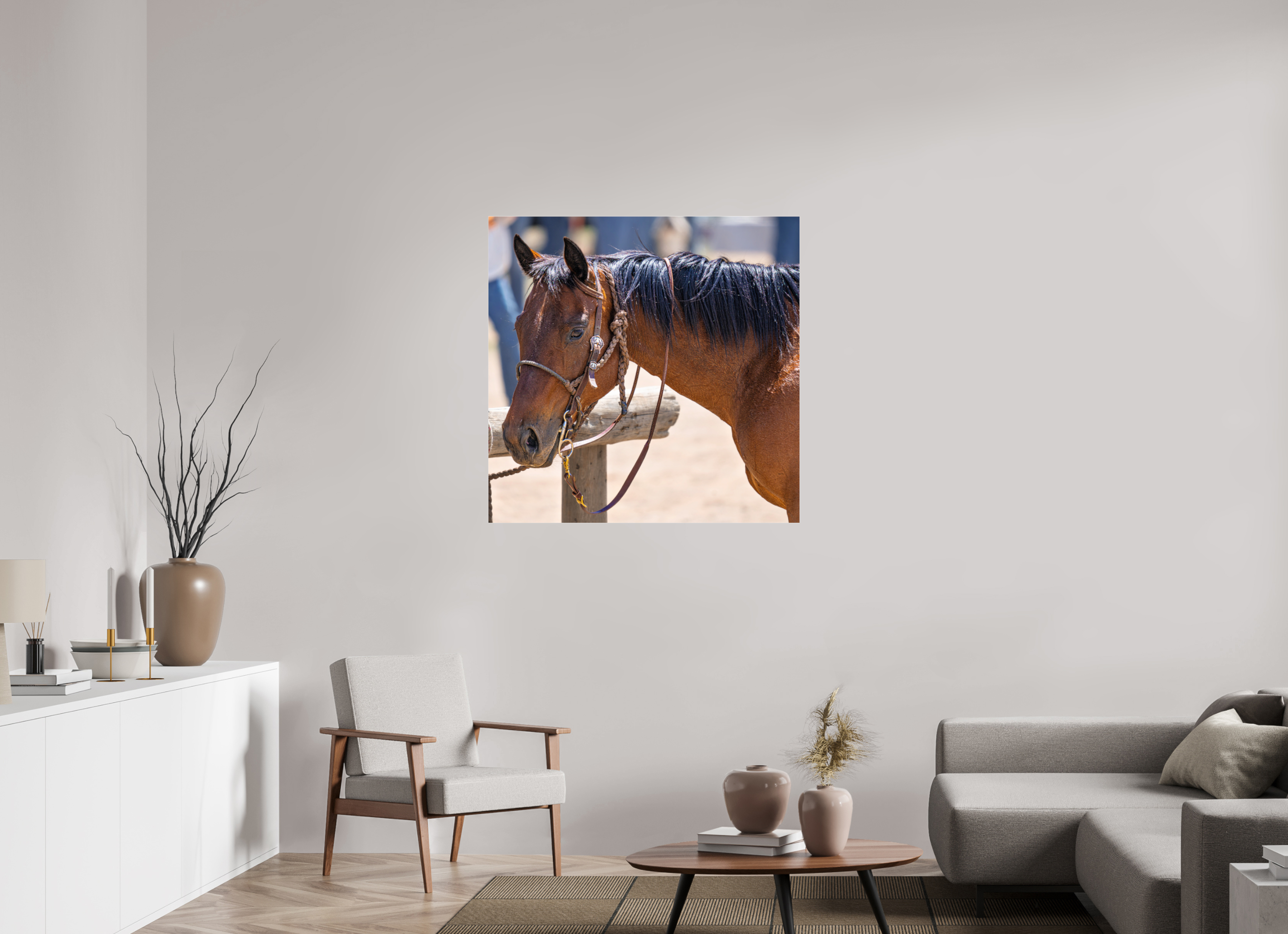 39.6 x 39″, ACRYLIC Pack Horse Portrait 15 Web Exclusive