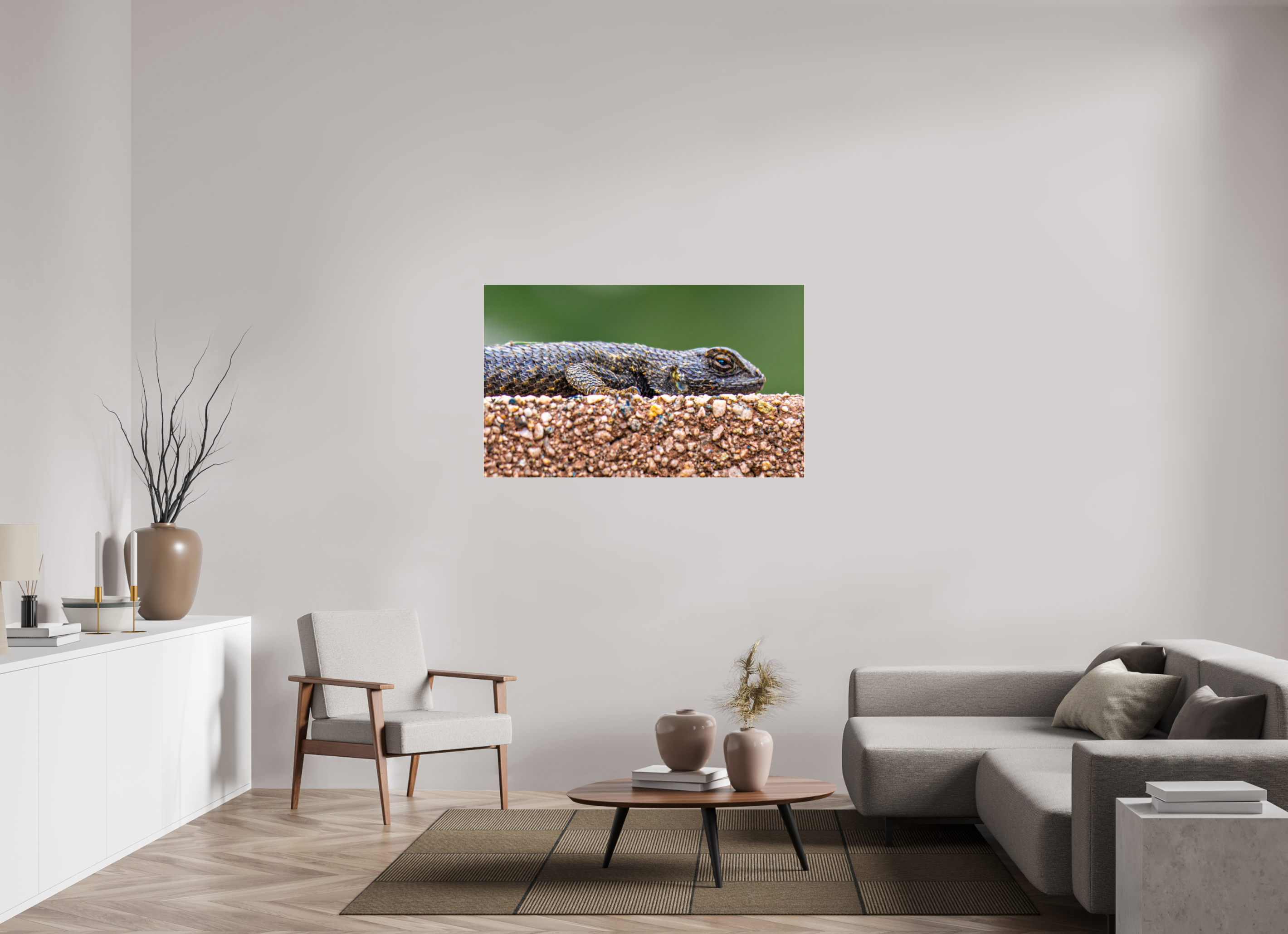 51.5 x 31″, ACRYLIC Lizard