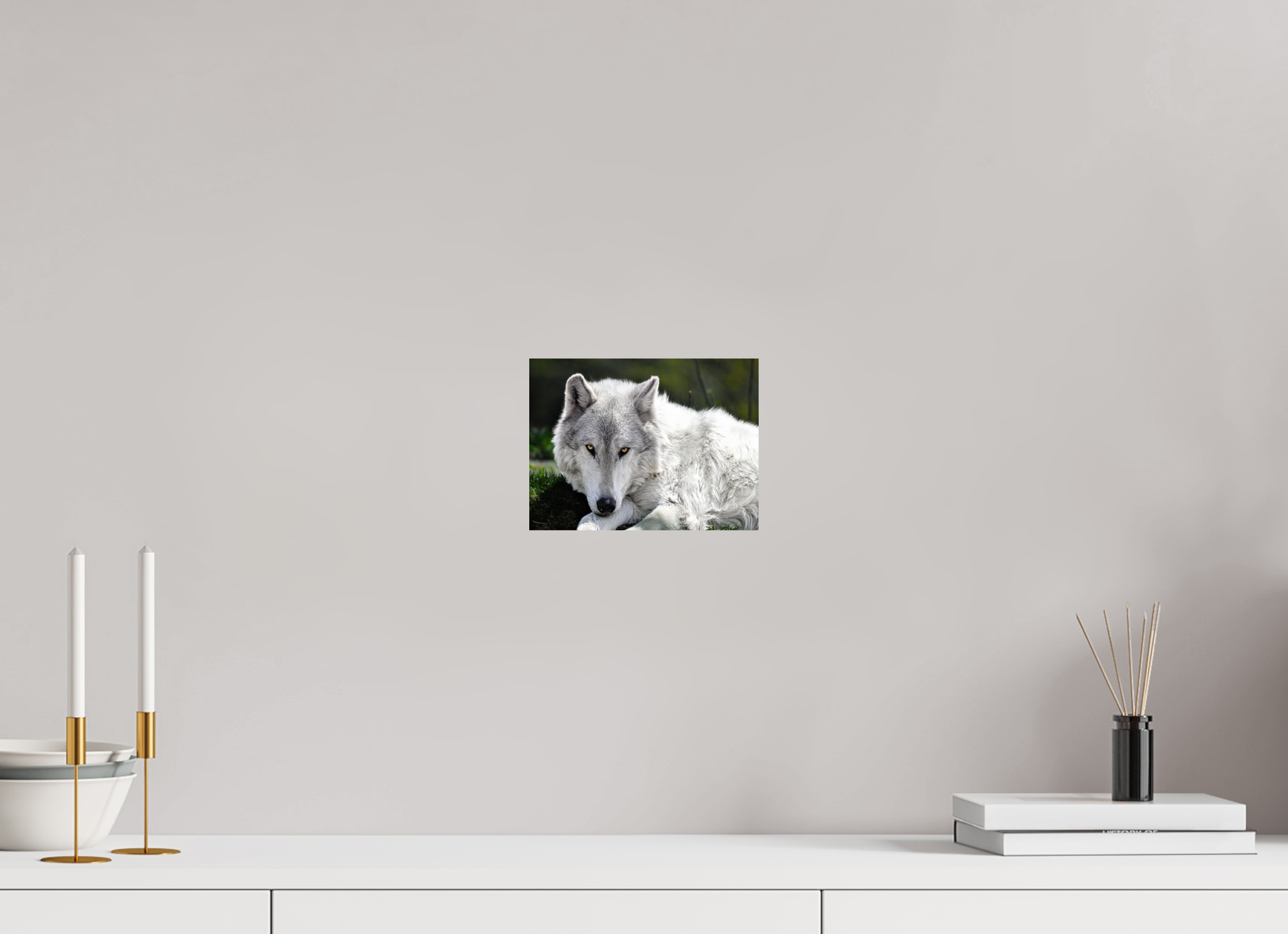 8 x 6″, PHOTO PAPER Wolf with Yellow Eyes