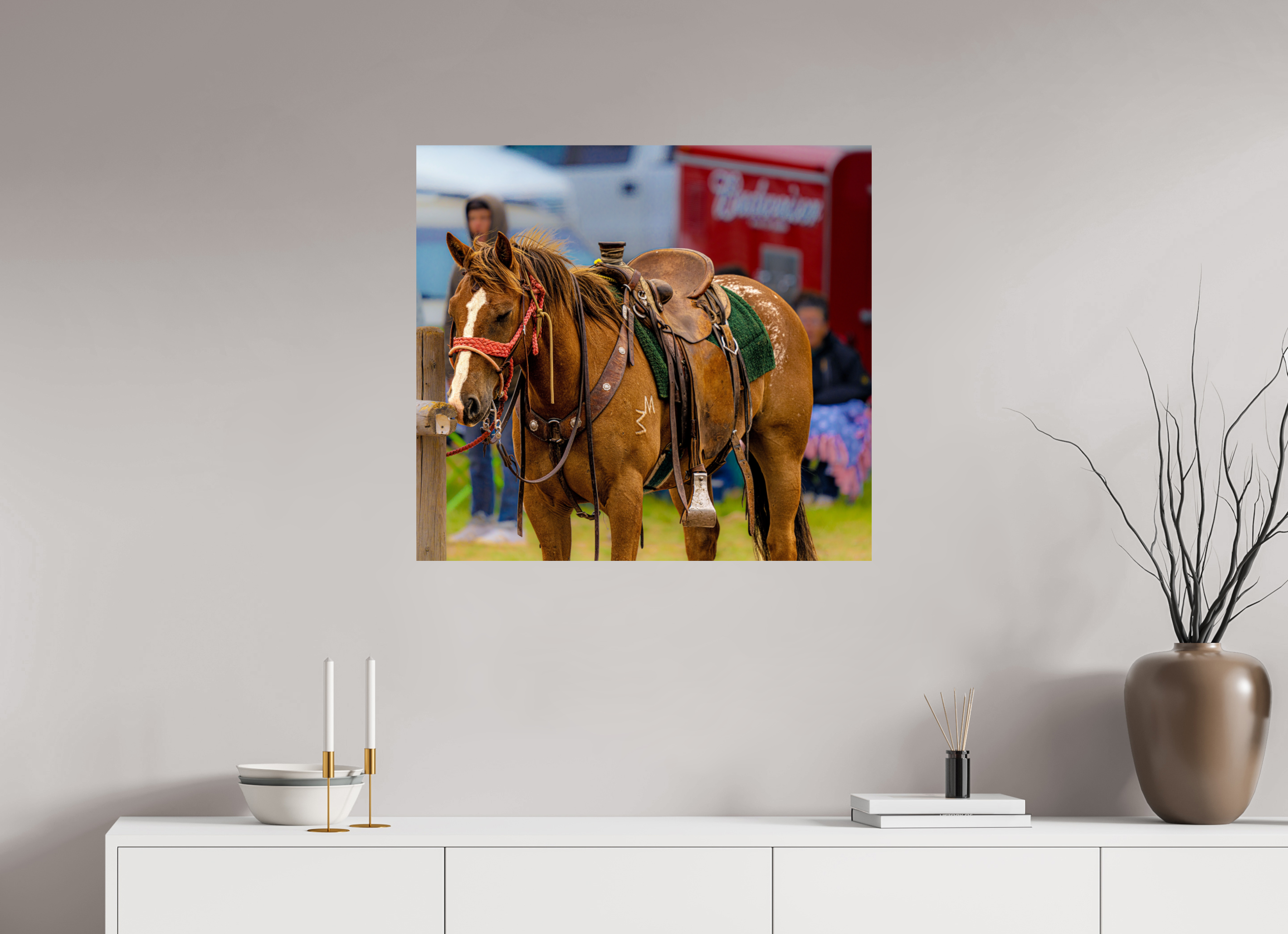 30.7 x 28″, METAL Pack Horse Portrait 18 Web Exclusive