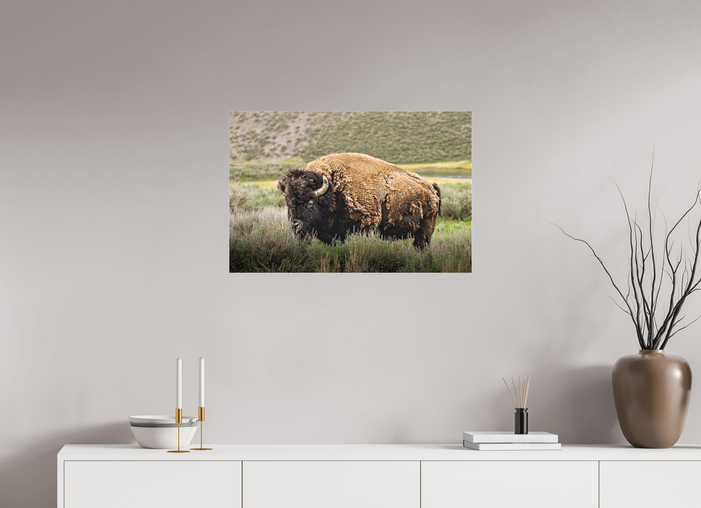 30 x 20″, ACRYLIC Bison