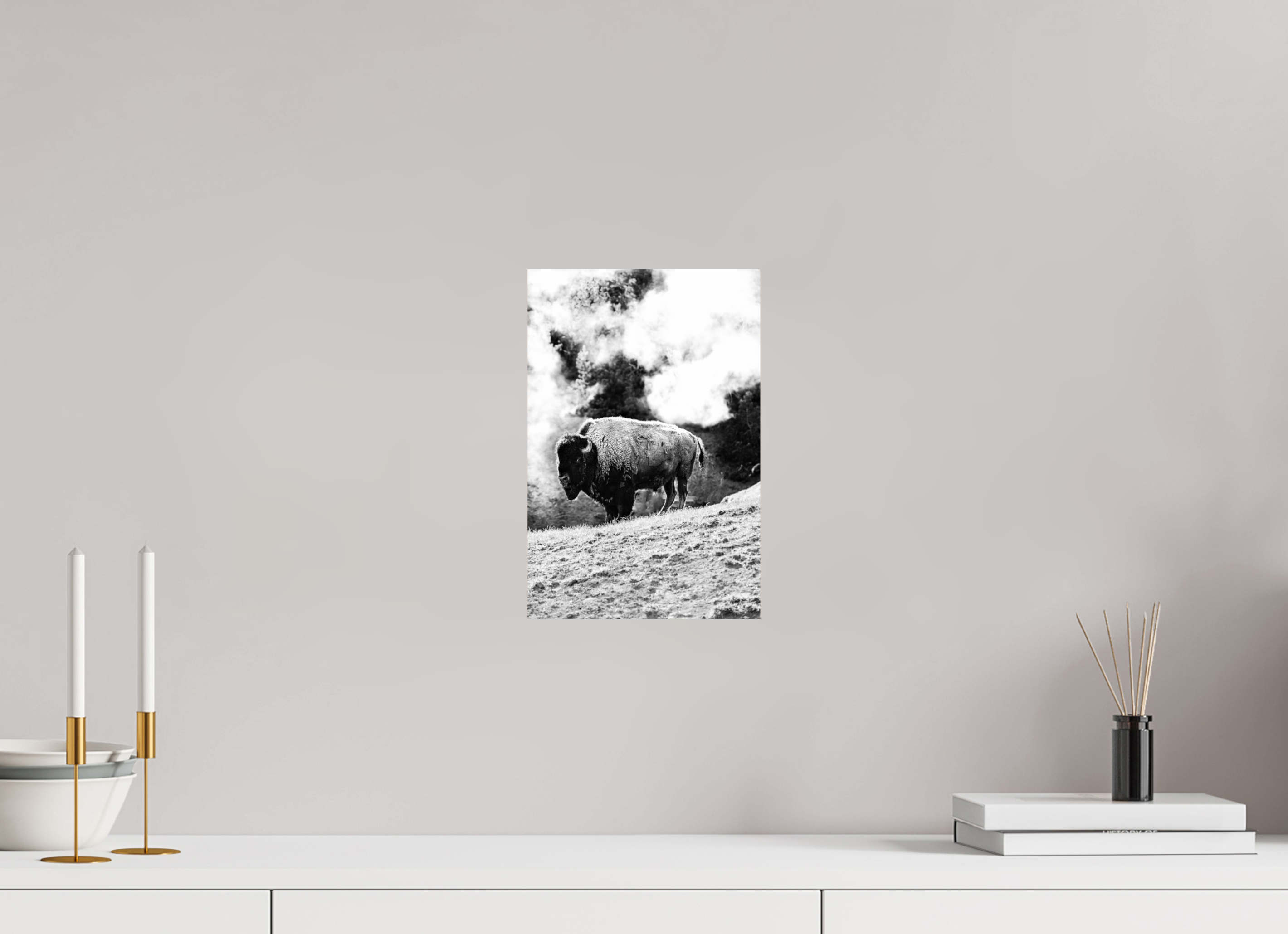 8 x 12″, METAL Monochrome Bison